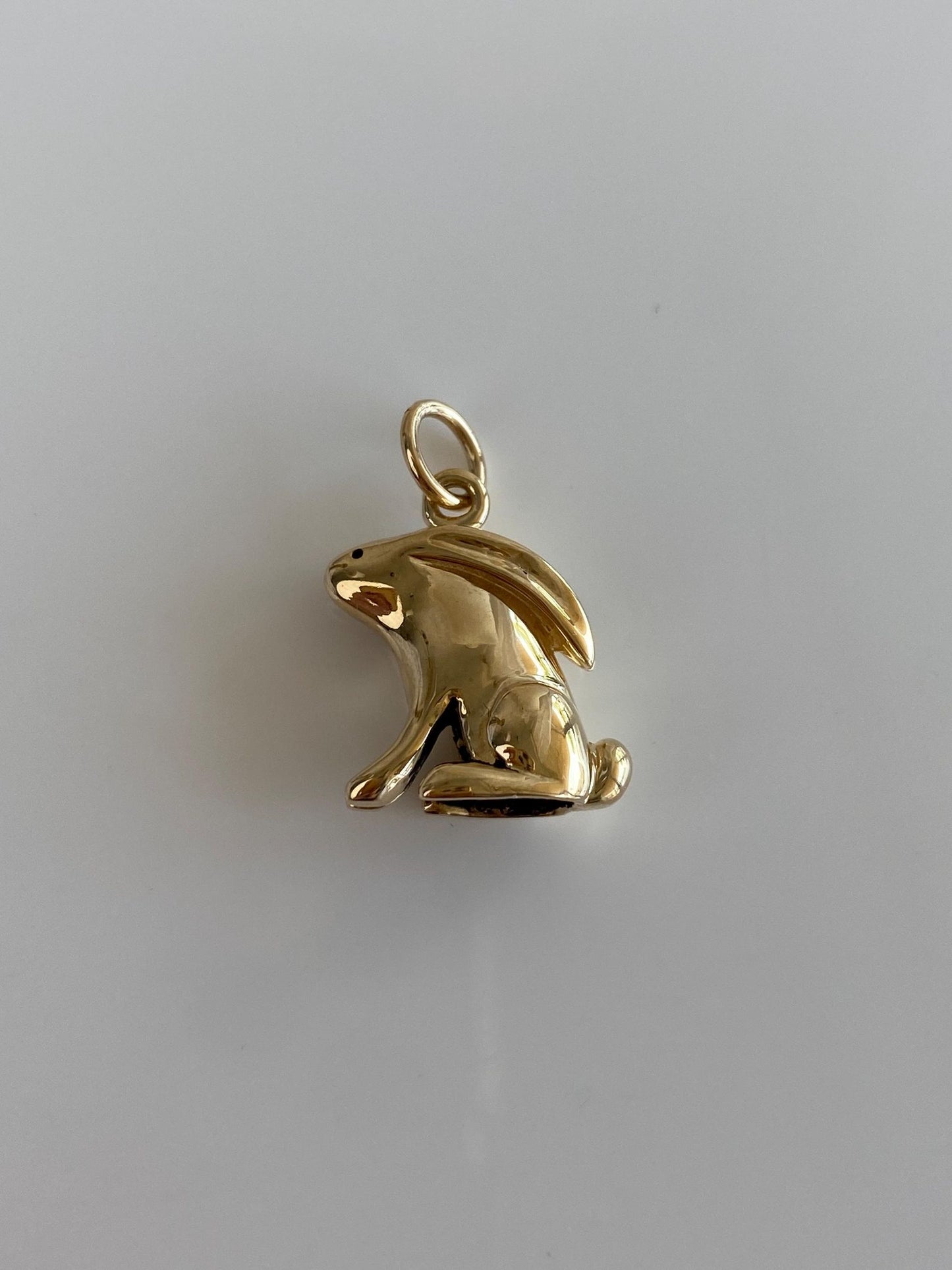 Vintage Solid  14k Yellow Gold Arrow Bunny Charm