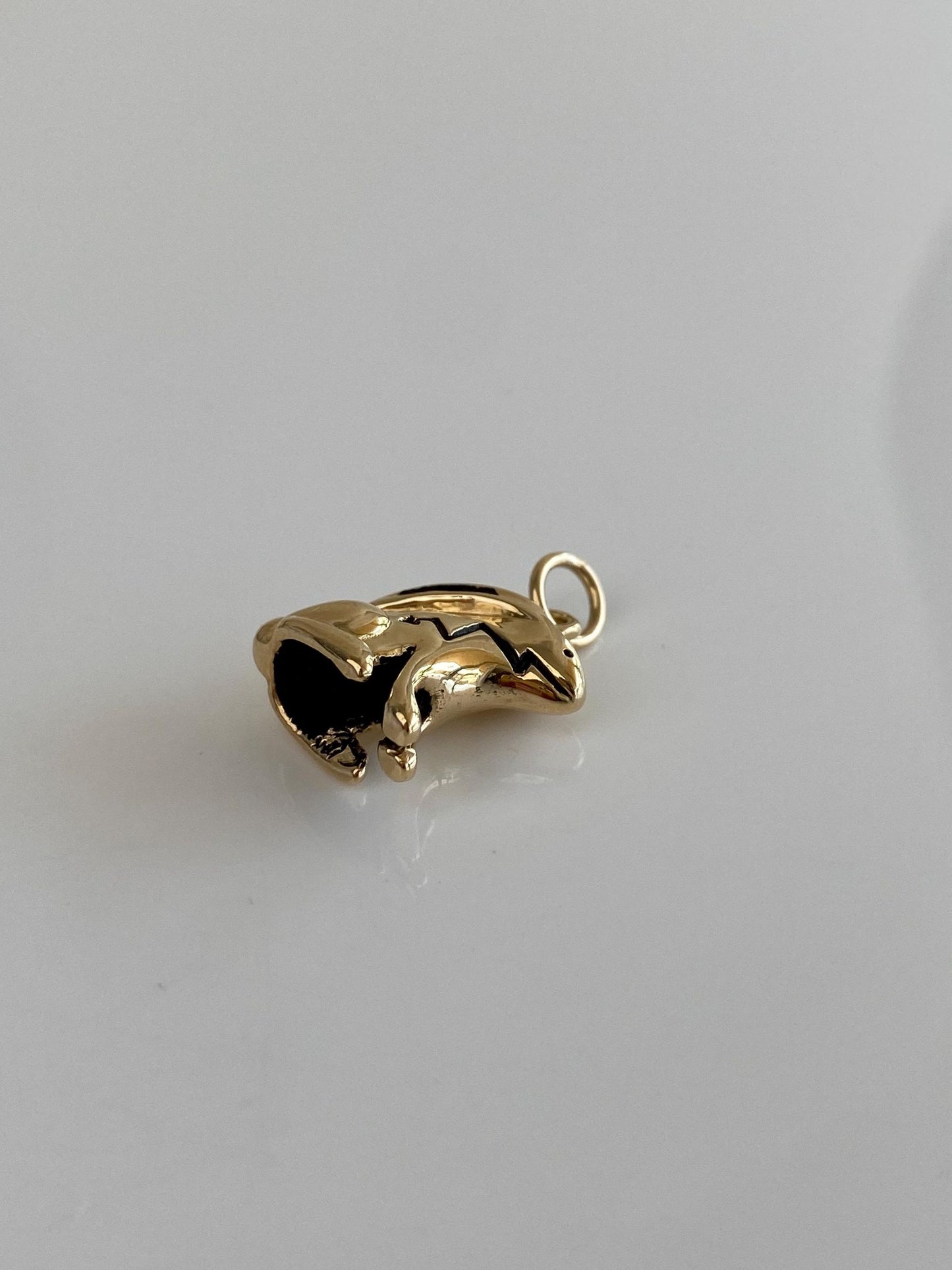 Vintage Solid  14k Yellow Gold Arrow Bunny Charm