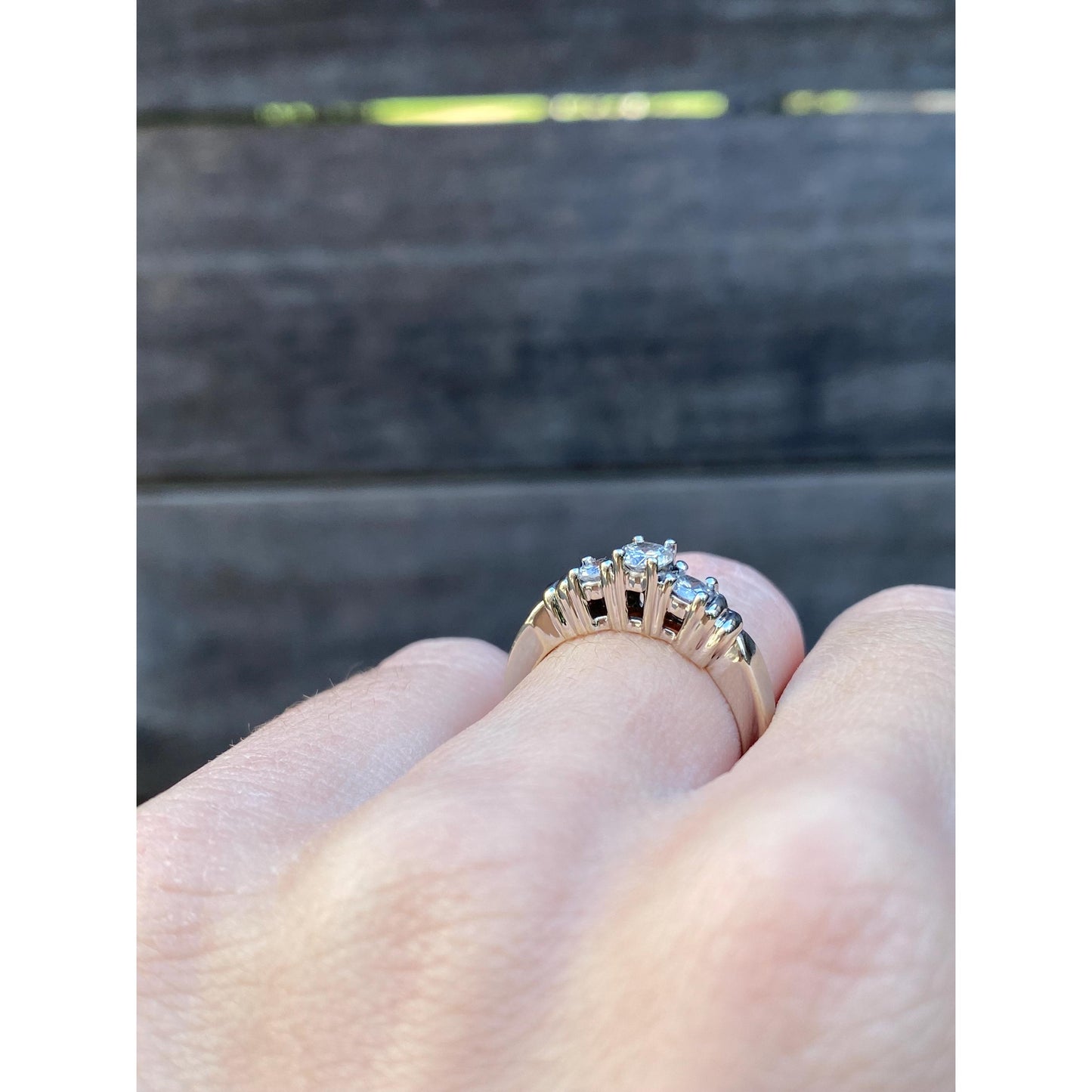 Vintage Solid 14k White Gold Diamond Ring - Size 5