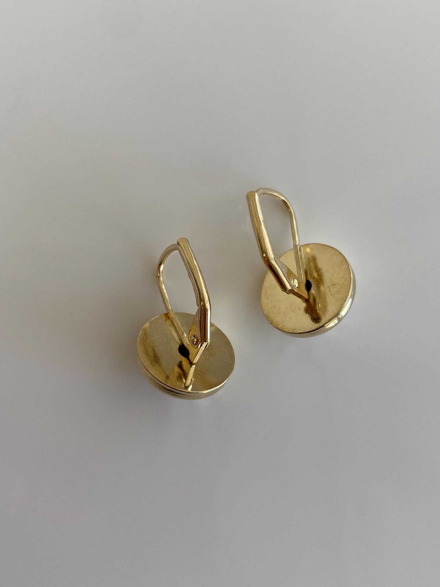Vintage 14k White & Yellow Gold Diamond Cut Drop Earrings