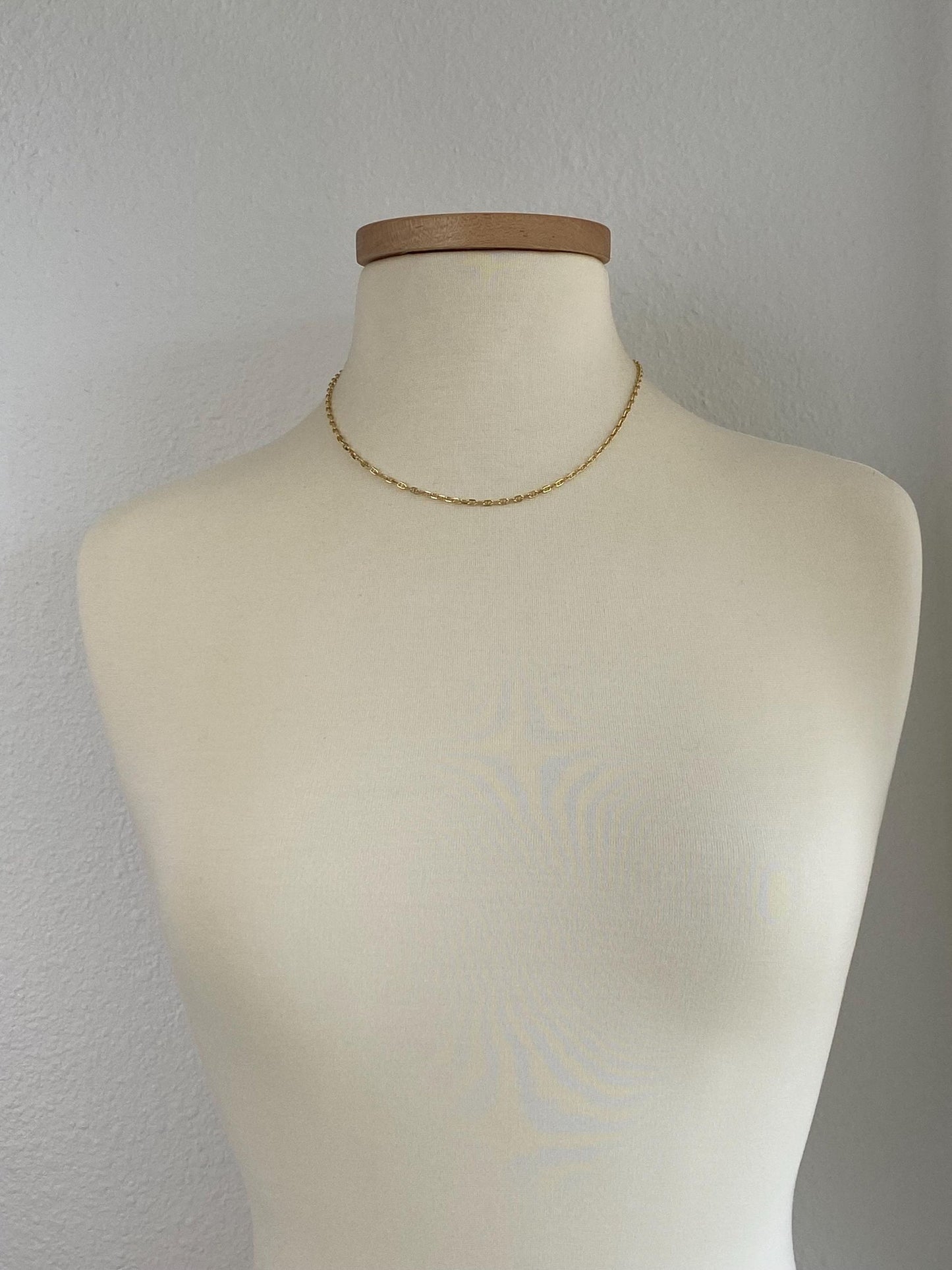 Vintage Solid 14k Yellow Gold Mariner Chain Necklace - 18 inches
