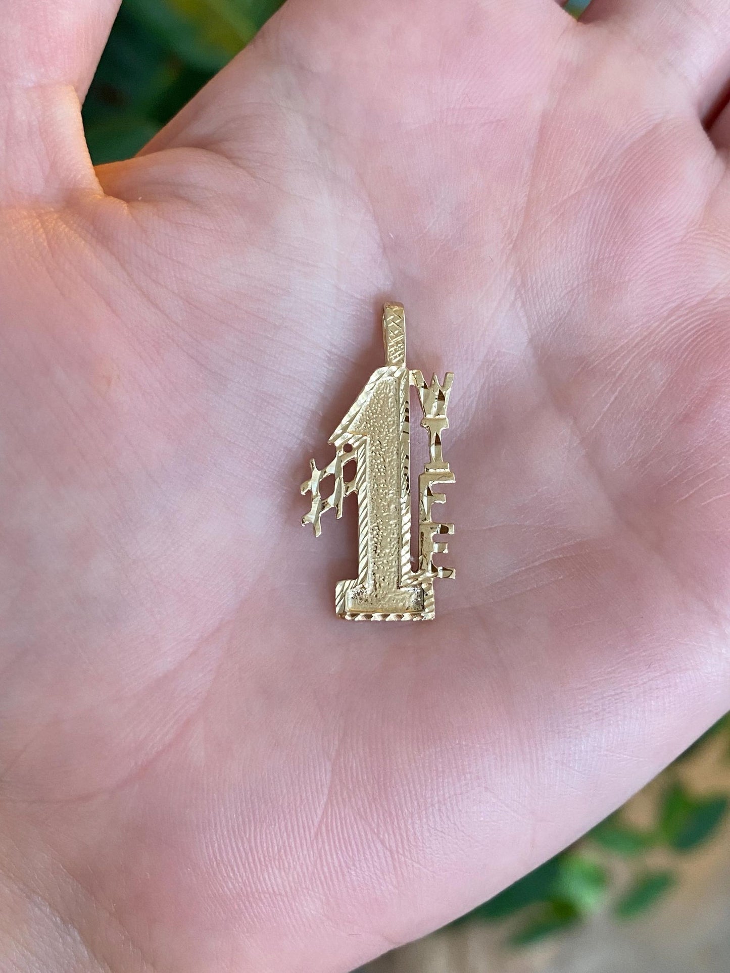 Vintage Solid 14k Yellow Gold #1 Wife Charm