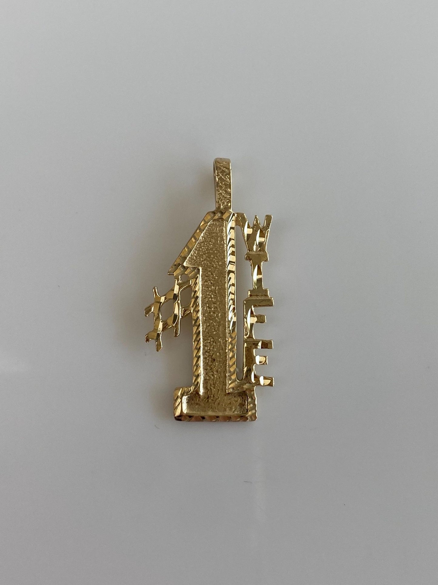 Vintage Solid 14k Yellow Gold #1 Wife Charm