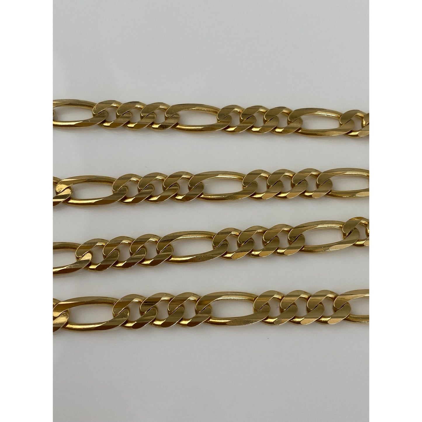 Vintage Solid 14k Yellow Gold Figaro Chain Necklace - 18.25 inches