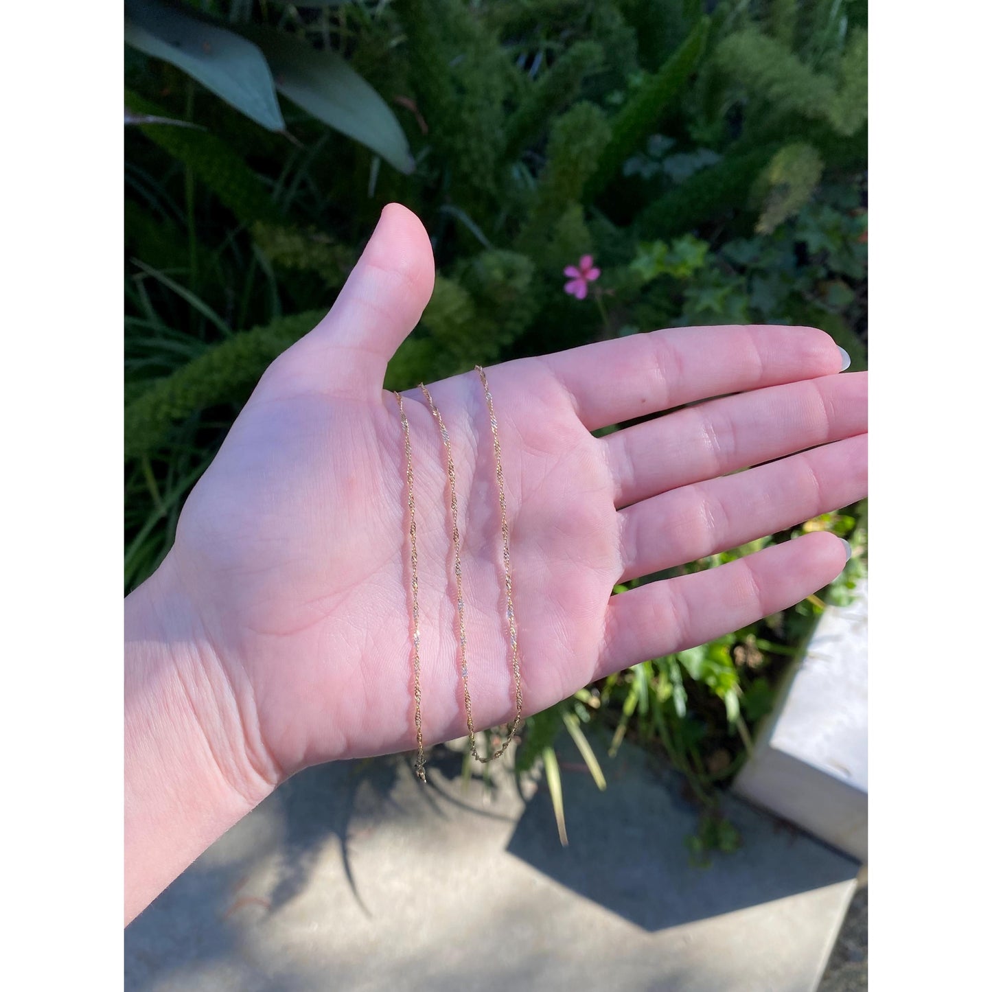 Vintage Solid 14k Yellow Gold Long Twist Chain Necklace - 23.75 inches