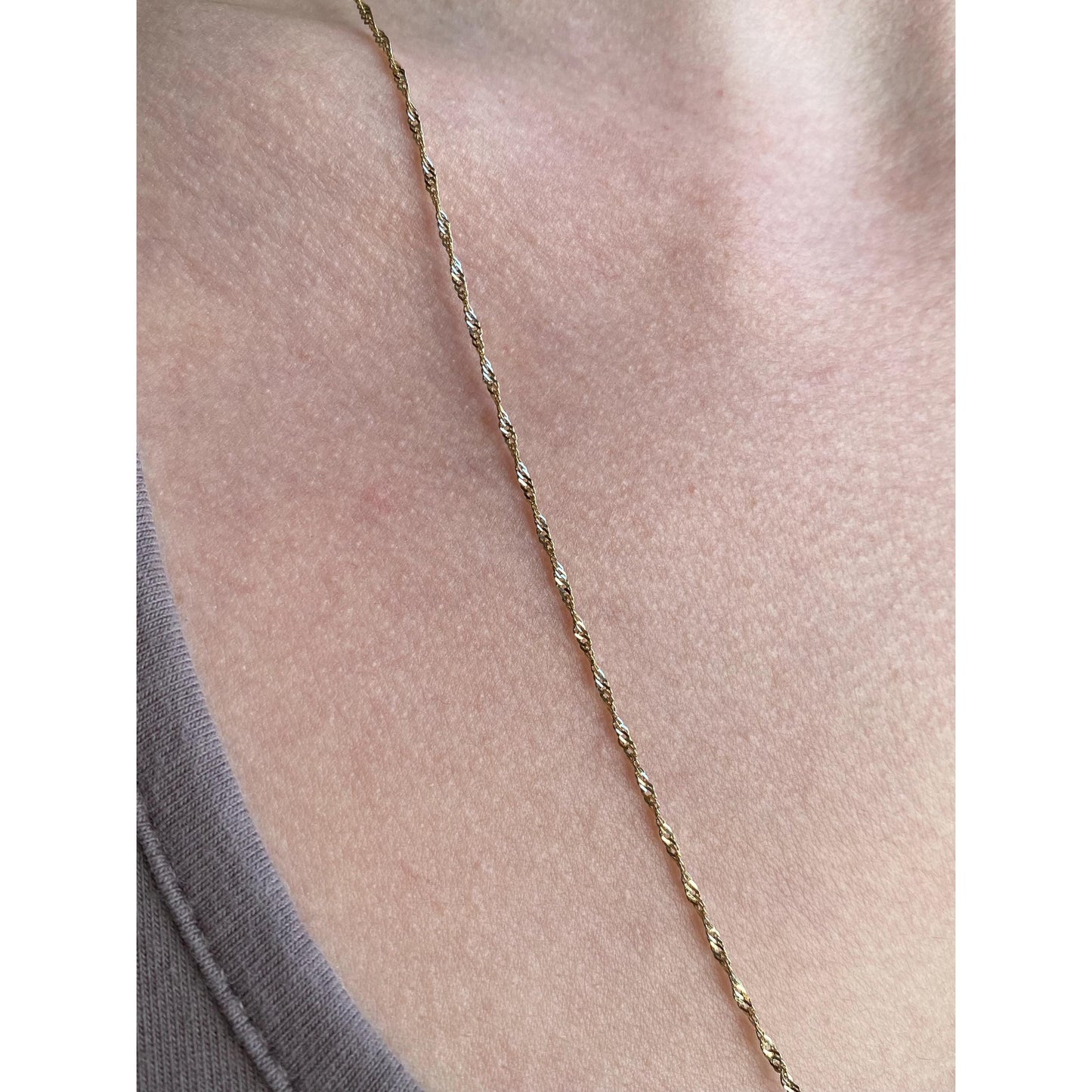Vintage Solid 14k Yellow Gold Long Twist Chain Necklace - 23.75 inches