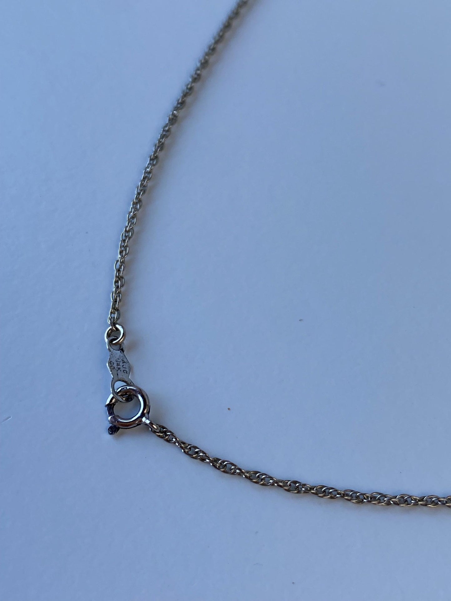 Solid 14k White Gold Dainty Chain Necklace - 18 inches