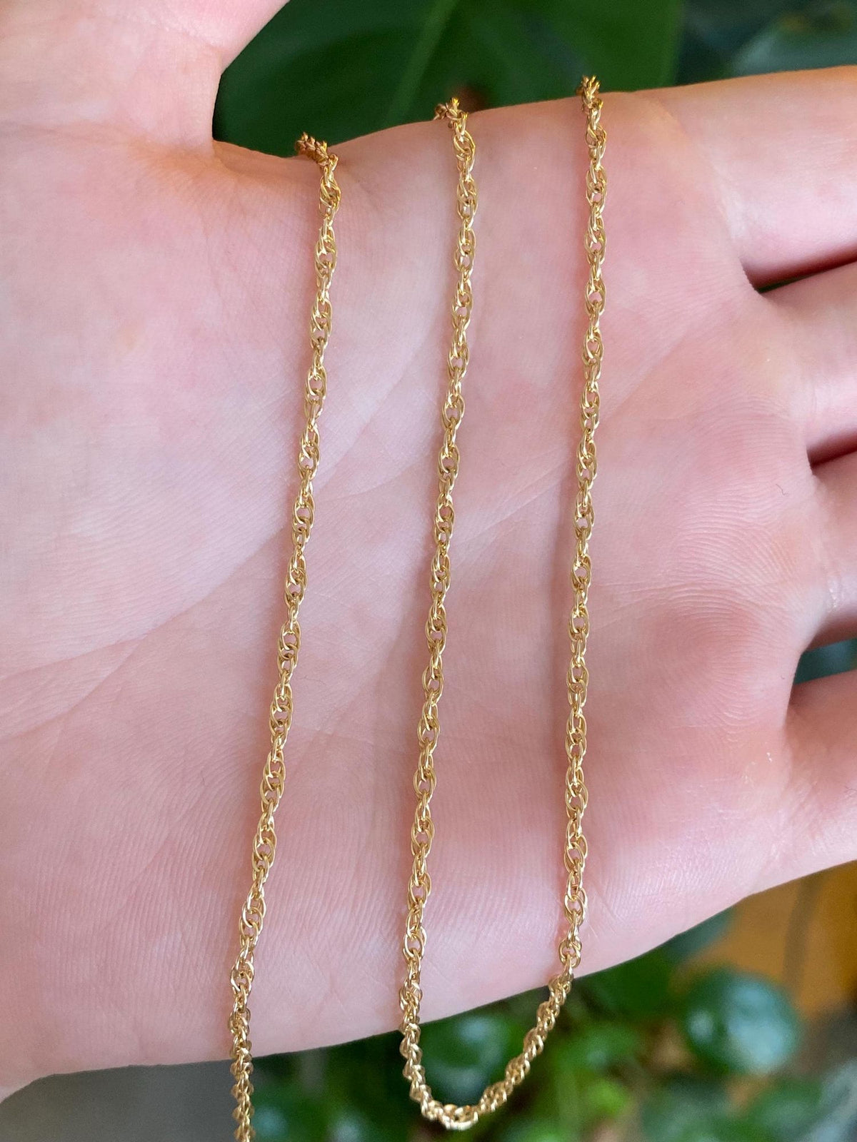 Vintage Solid 14k Yellow Gold Chain Necklace - 16 inches