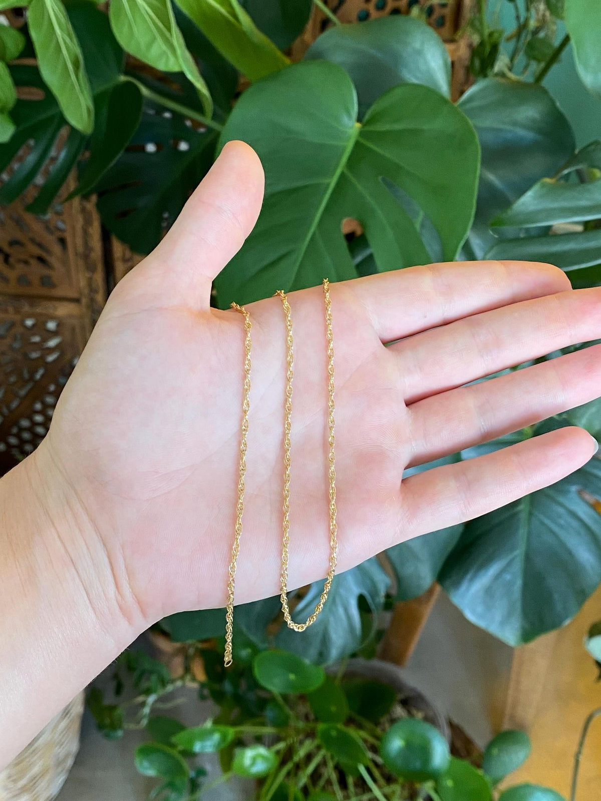 Vintage Solid 14k Yellow Gold Chain Necklace - 16 inches