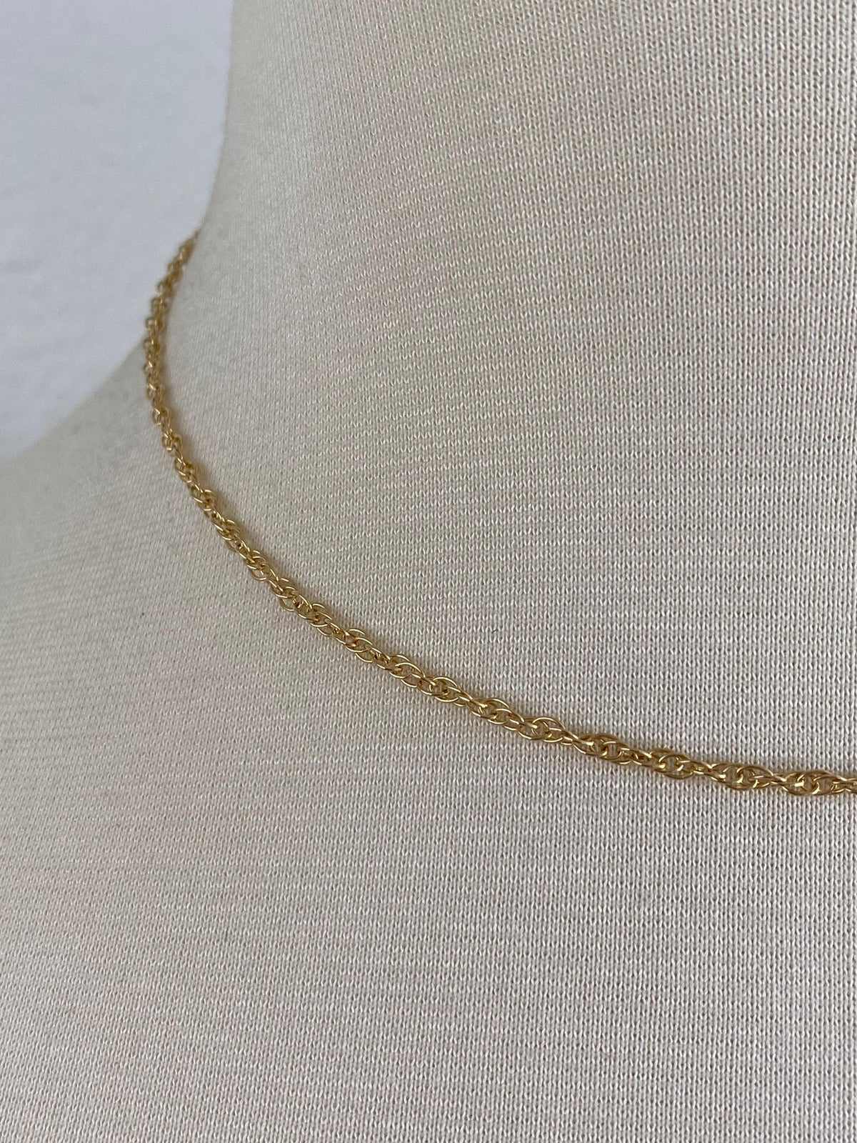 Vintage Solid 14k Yellow Gold Chain Necklace - 16 inches