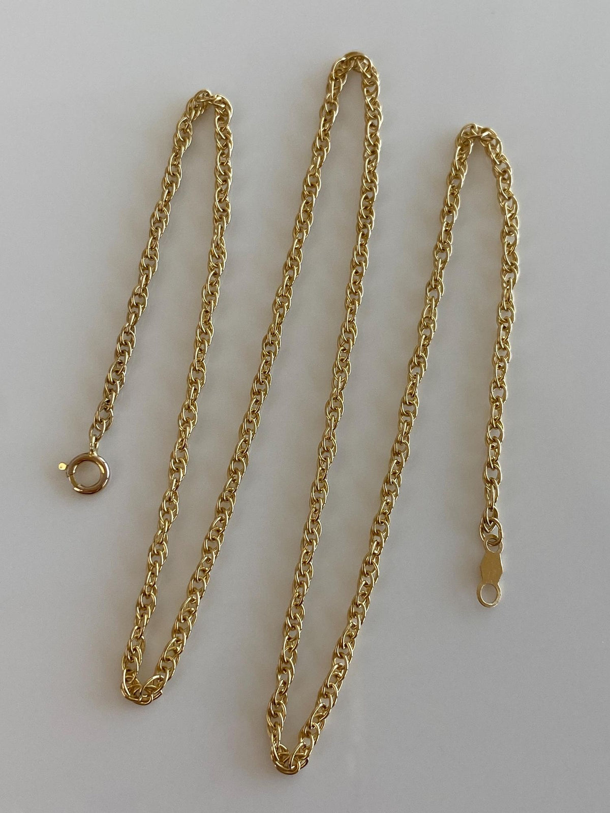 Vintage Solid 14k Yellow Gold Chain Necklace - 16 inches