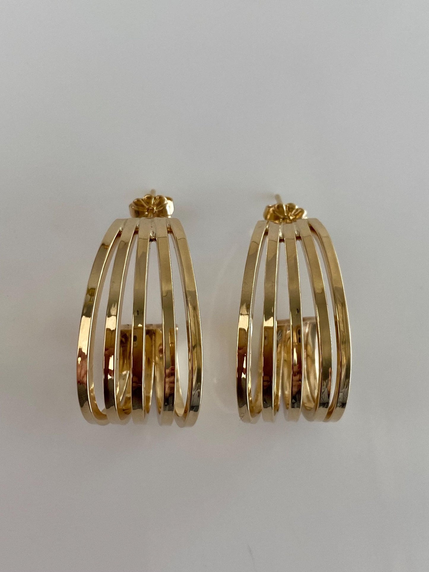 Vintage 14k Yellow Gold Layered Drop Earrings