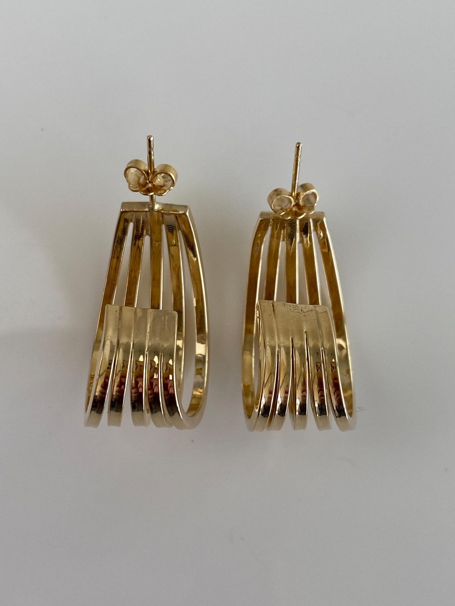 Vintage 14k Yellow Gold Layered Drop Earrings