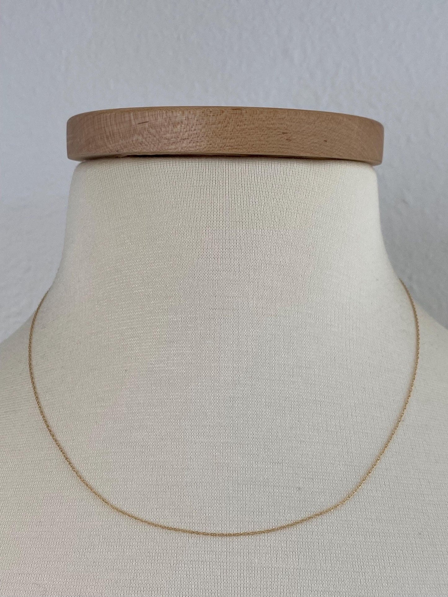 Vintage Solid 14k Yellow Gold Dainty Chain Necklace - 18 inches