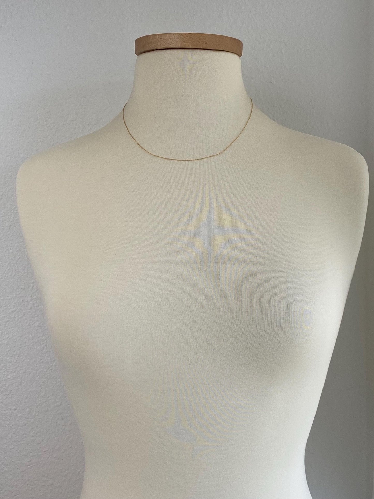 Vintage Solid 14k Yellow Gold Dainty Chain Necklace - 18 inches