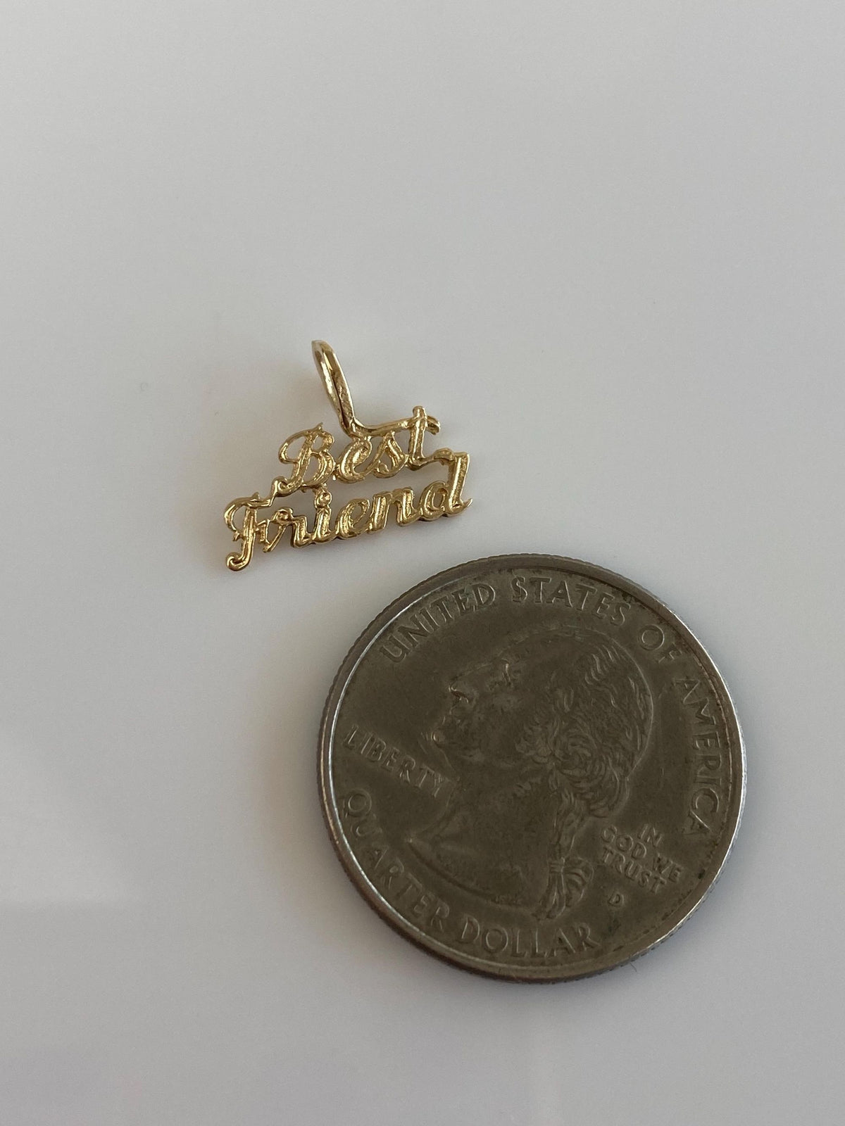 Vintage Solid 14k Yellow Gold Best Friend Charm