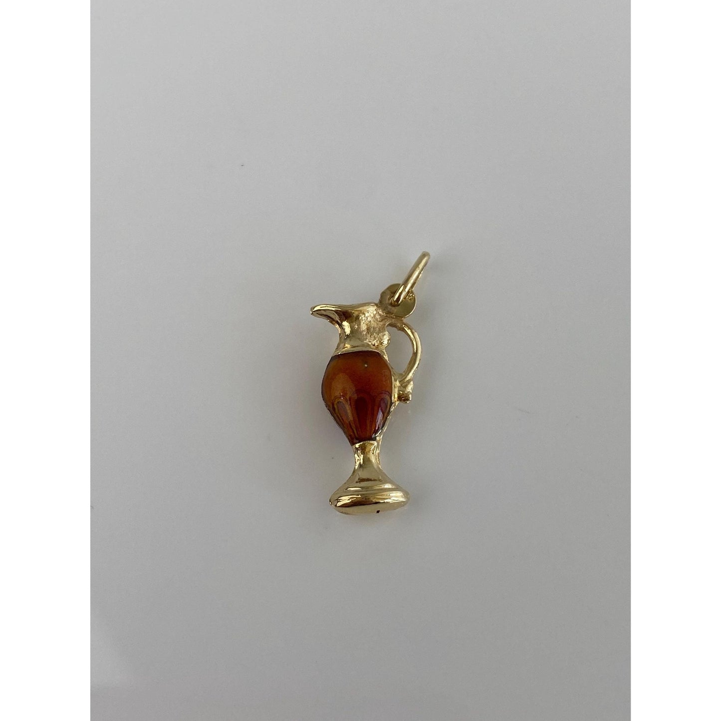Vintage 14k Yellow Gold Enamel Pitcher Charm