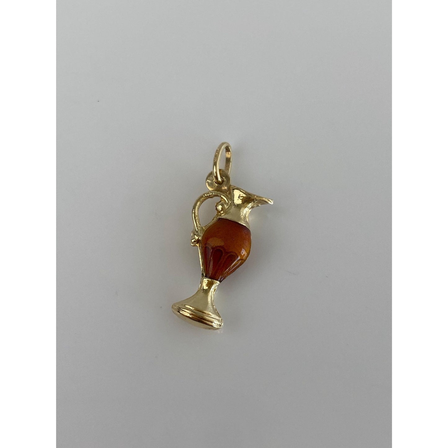 Vintage 14k Yellow Gold Enamel Pitcher Charm