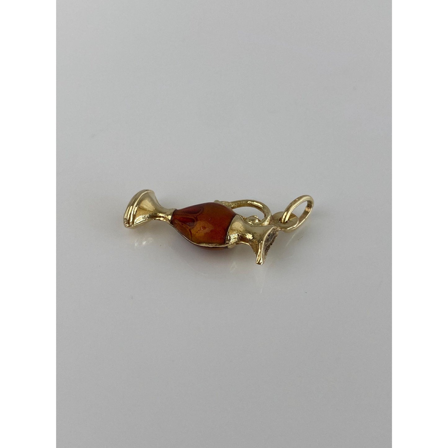 Vintage 14k Yellow Gold Enamel Pitcher Charm