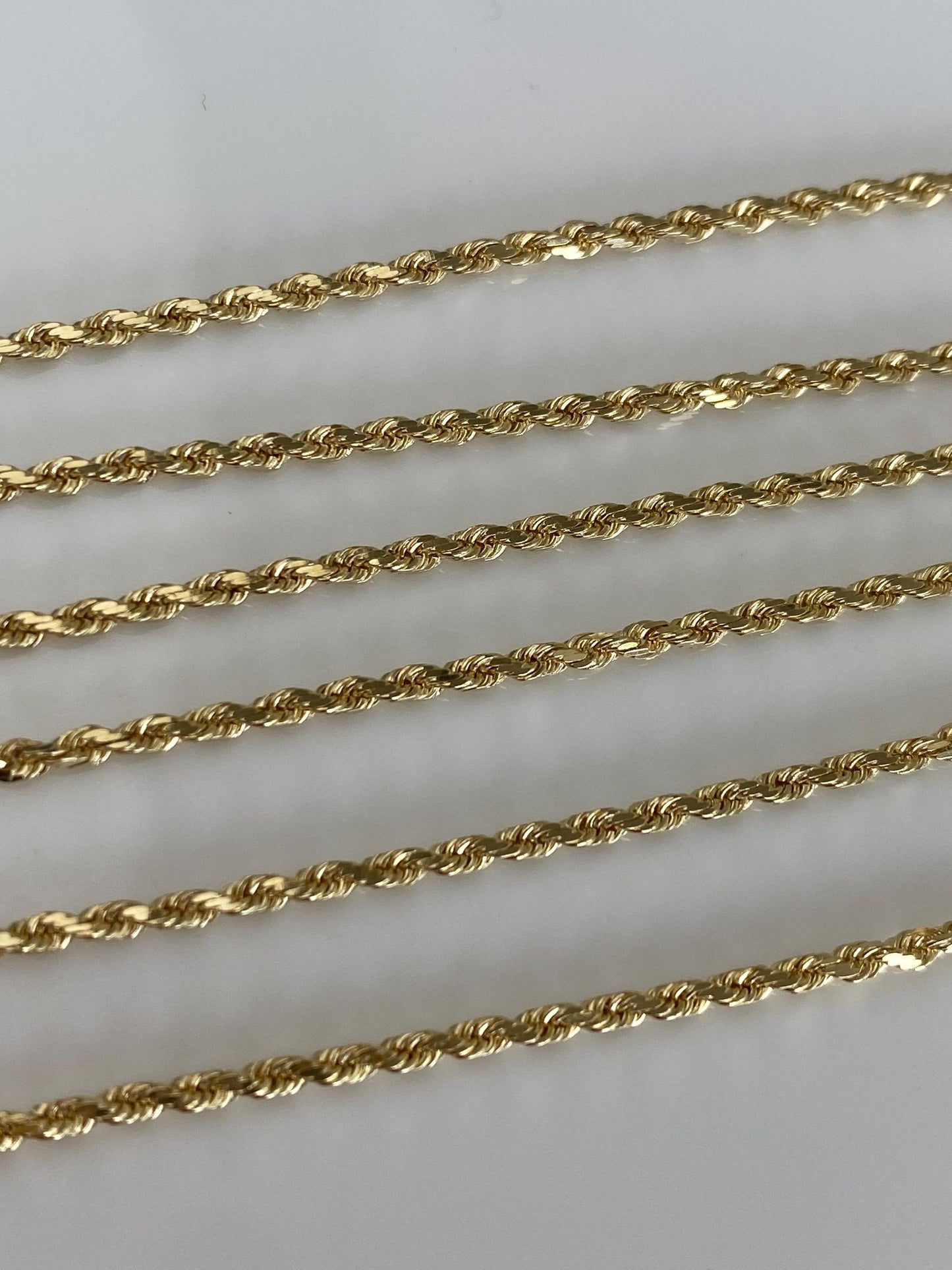 Vintage 14k Yellow Gold Slim Rope Chain Necklace - 20 inches