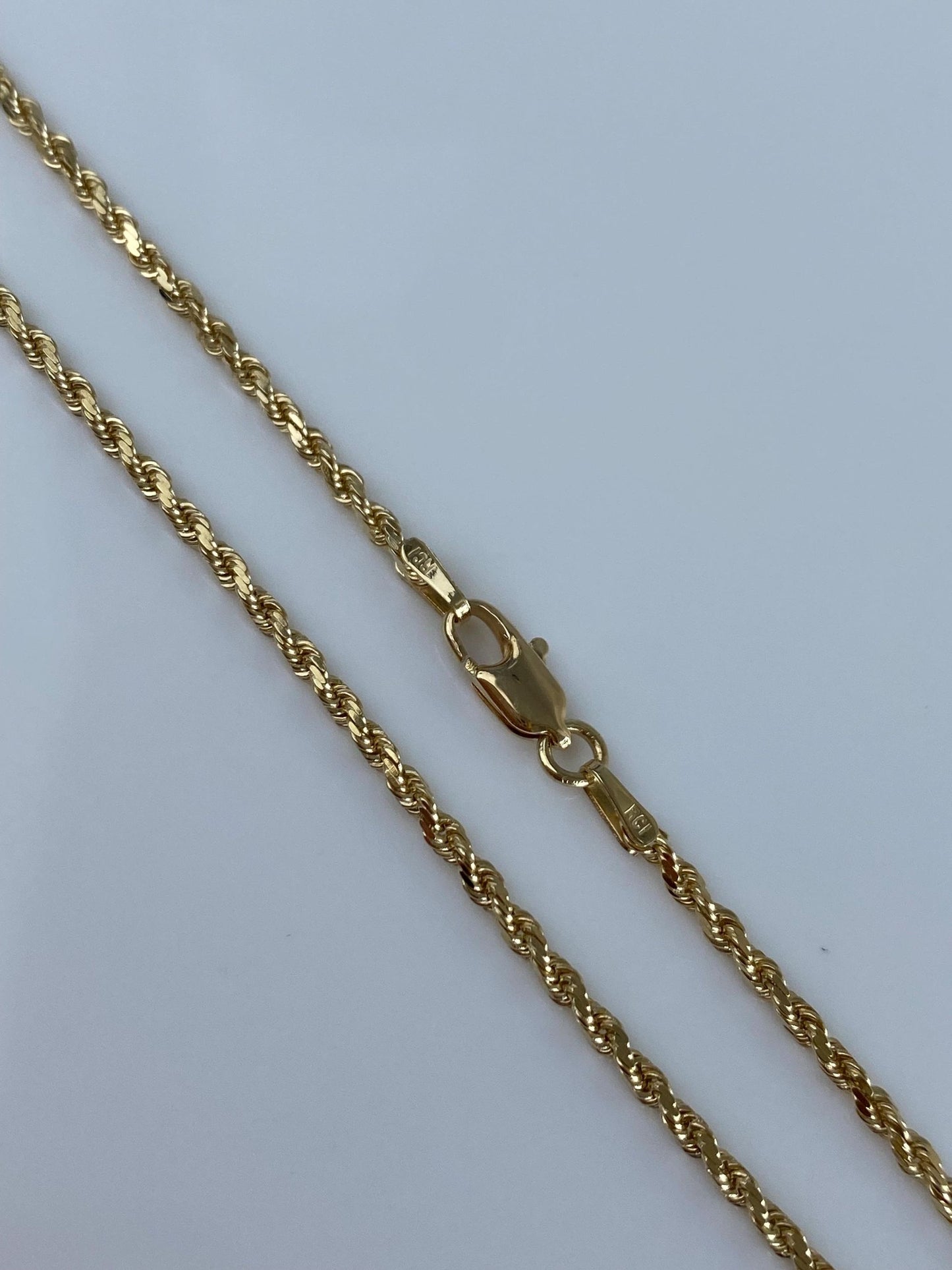 Vintage 14k Yellow Gold Slim Rope Chain Necklace - 20 inches