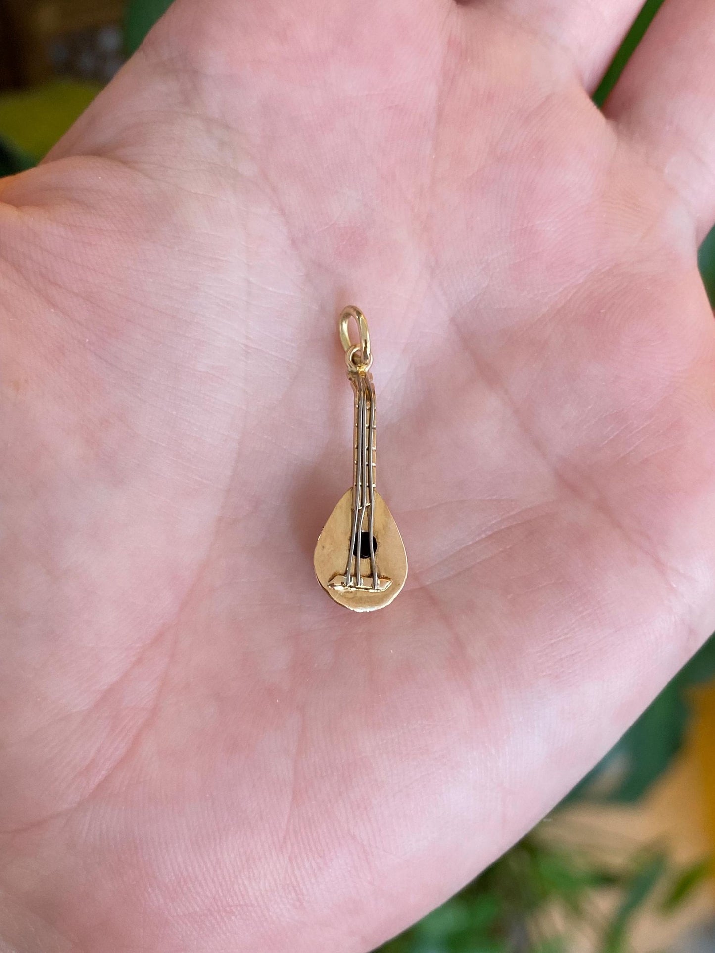 Vintage 18k Yellow Gold Guitar Charm