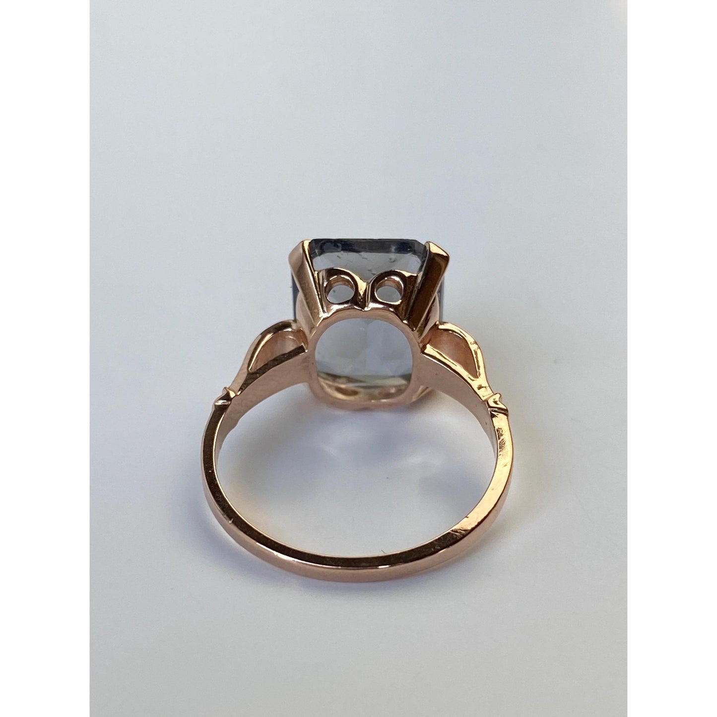 Solid 14k Rosey Gold Light Purple Cubic Zirconia Ring - Size 5.75