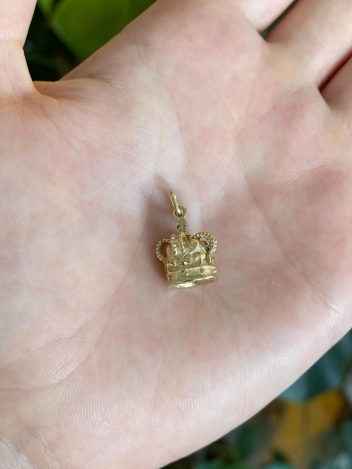 Vintage Solid 14k Yellow Gold Crown Charm