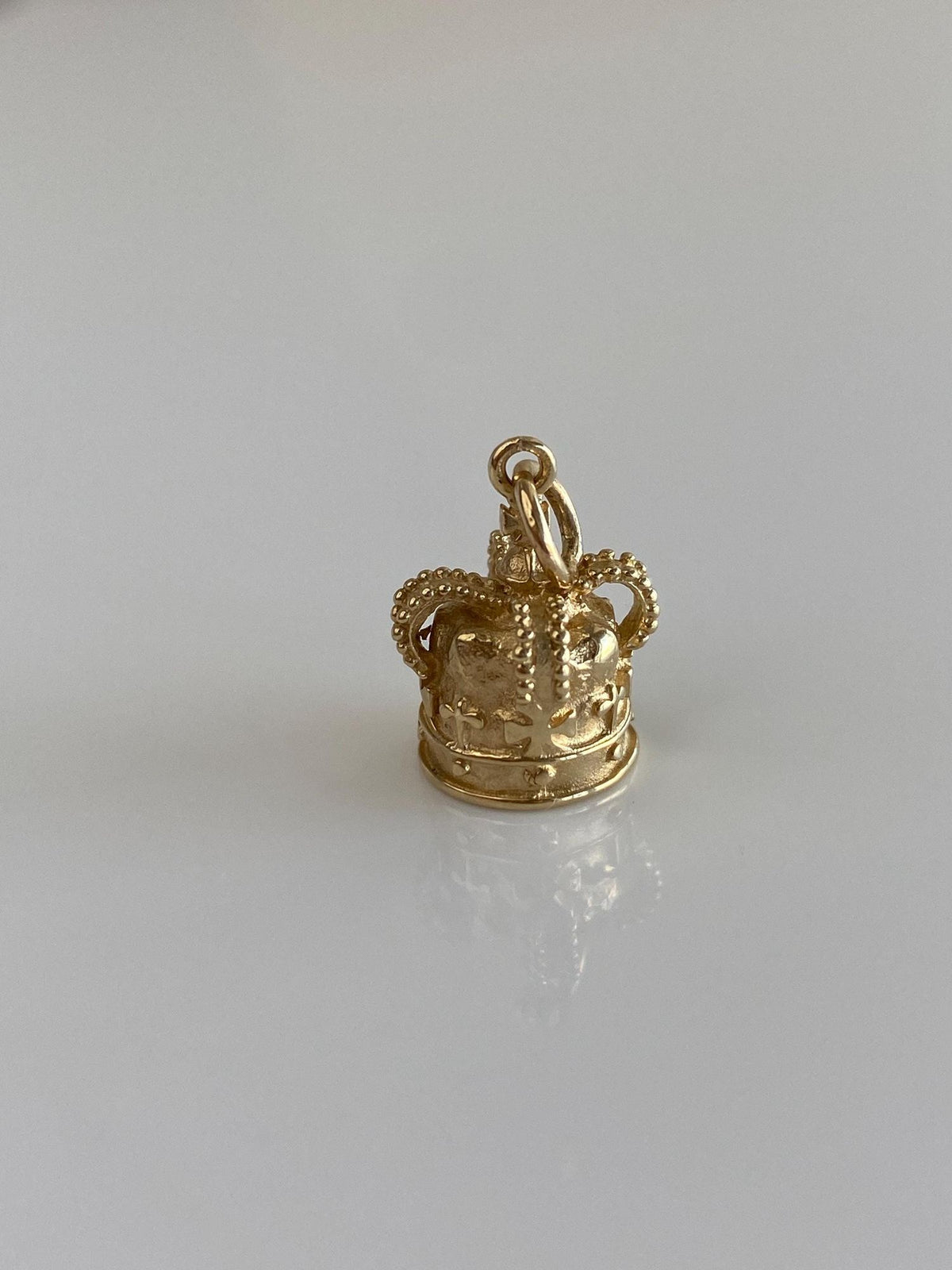 Vintage Solid 14k Yellow Gold Crown Charm