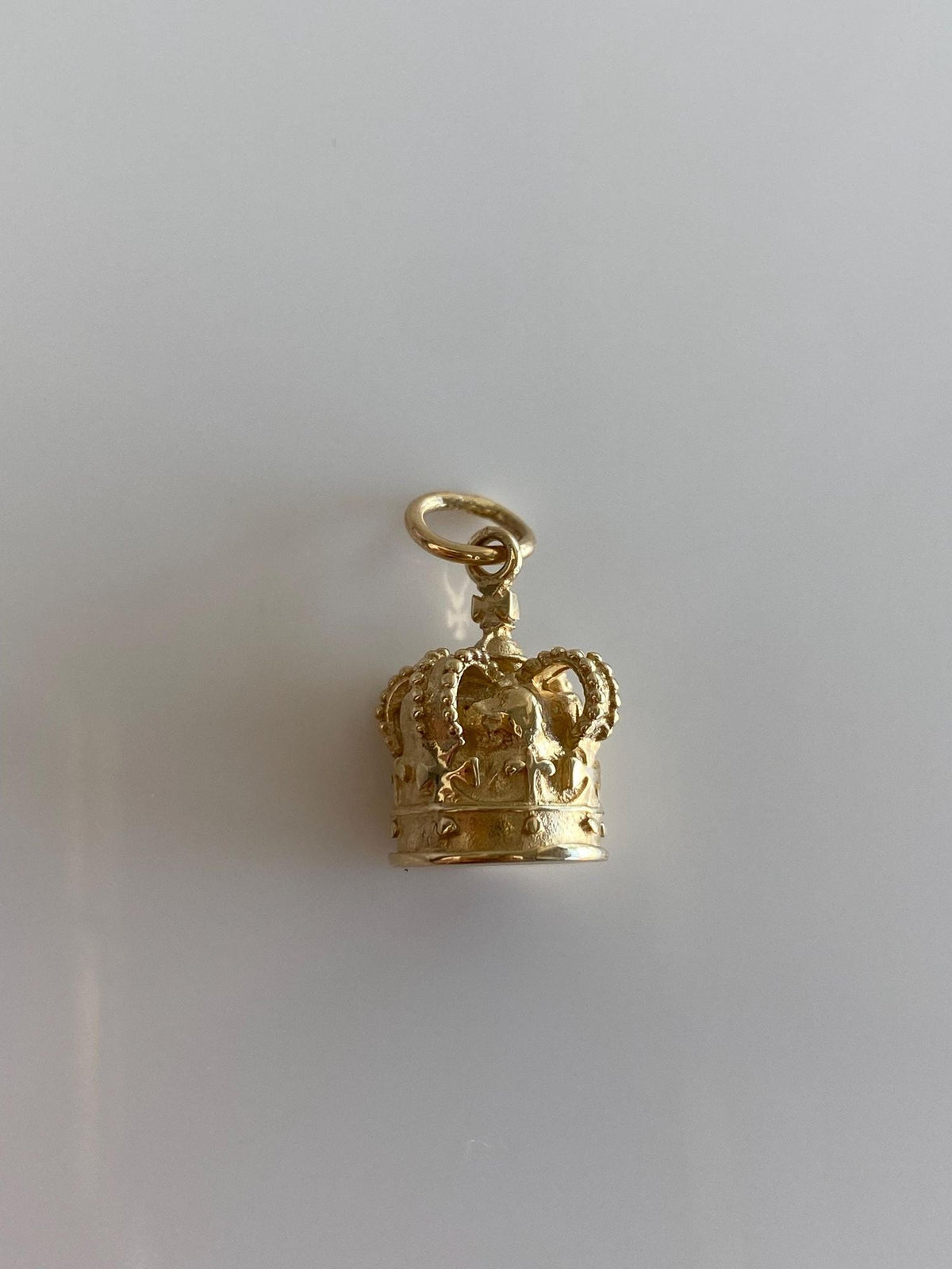 Vintage Solid 14k Yellow Gold Crown Charm