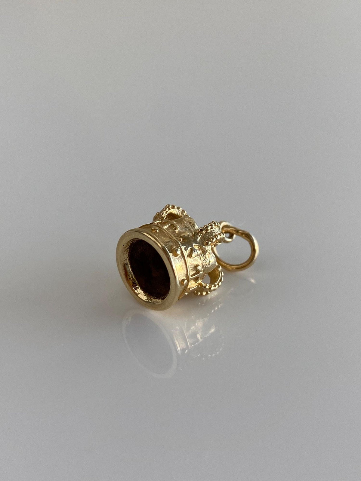 Vintage Solid 14k Yellow Gold Crown Charm