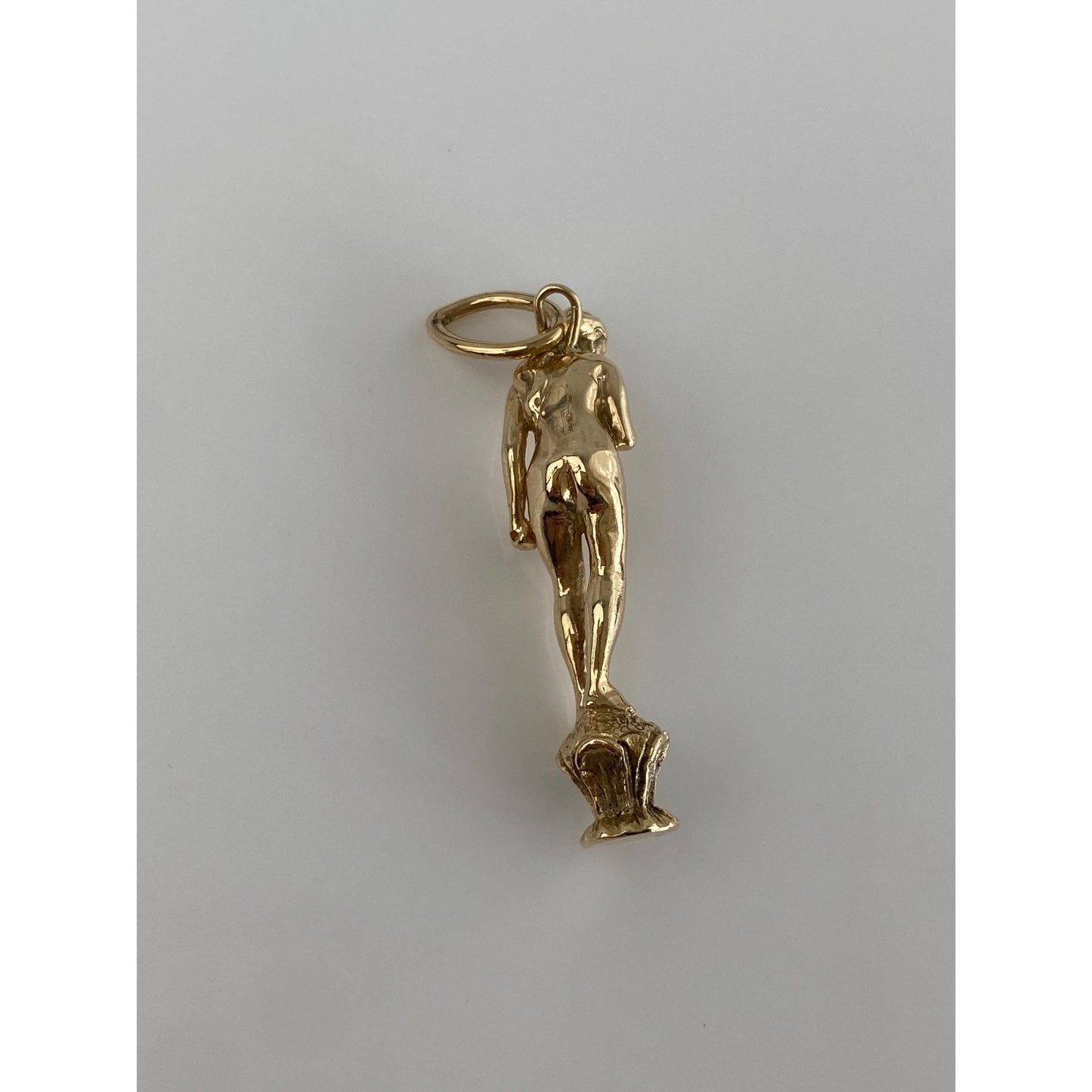 Vintage Solid 14k Yellow Gold Diamond Lady Statue Charm