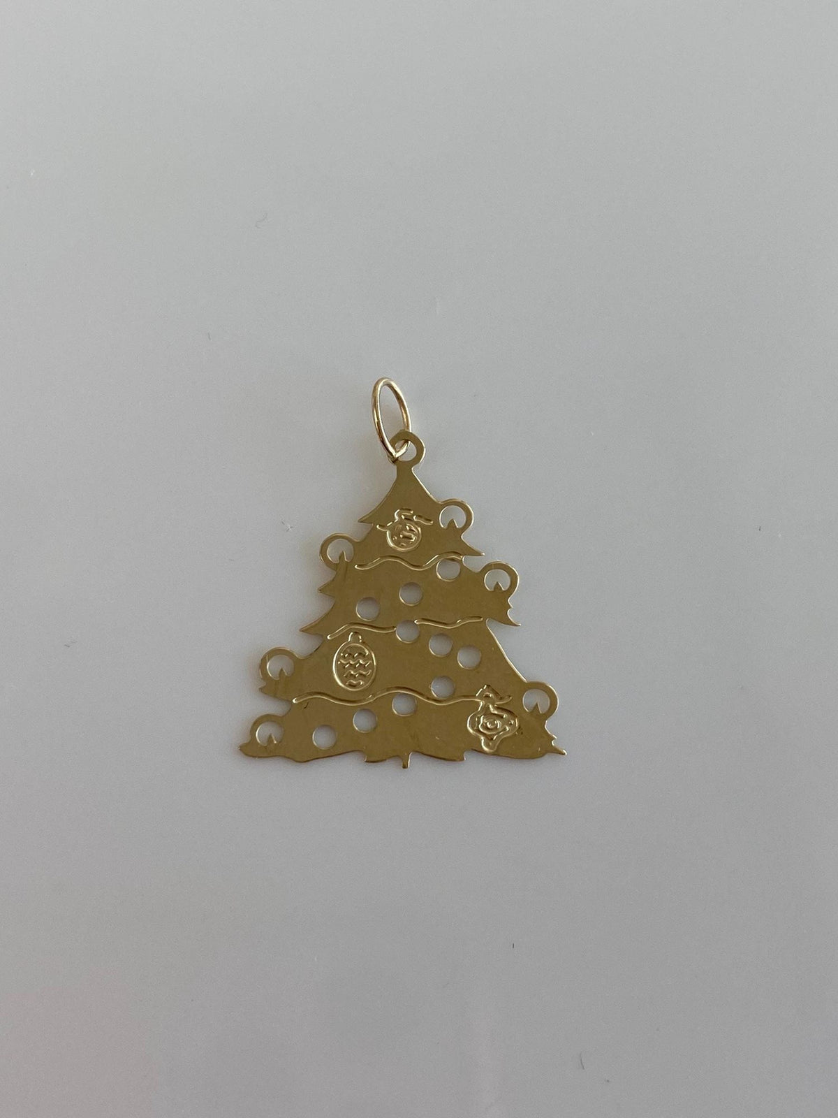 Vintage Solid 14k Yellow Gold Christmas Tree Charm