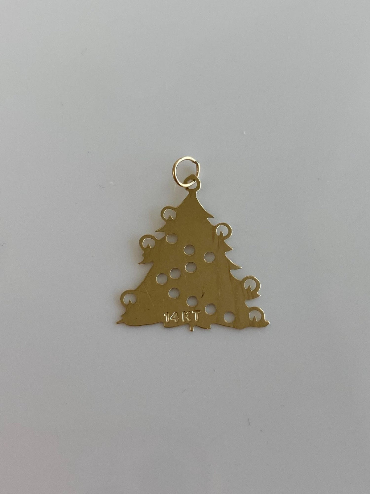 Vintage Solid 14k Yellow Gold Christmas Tree Charm