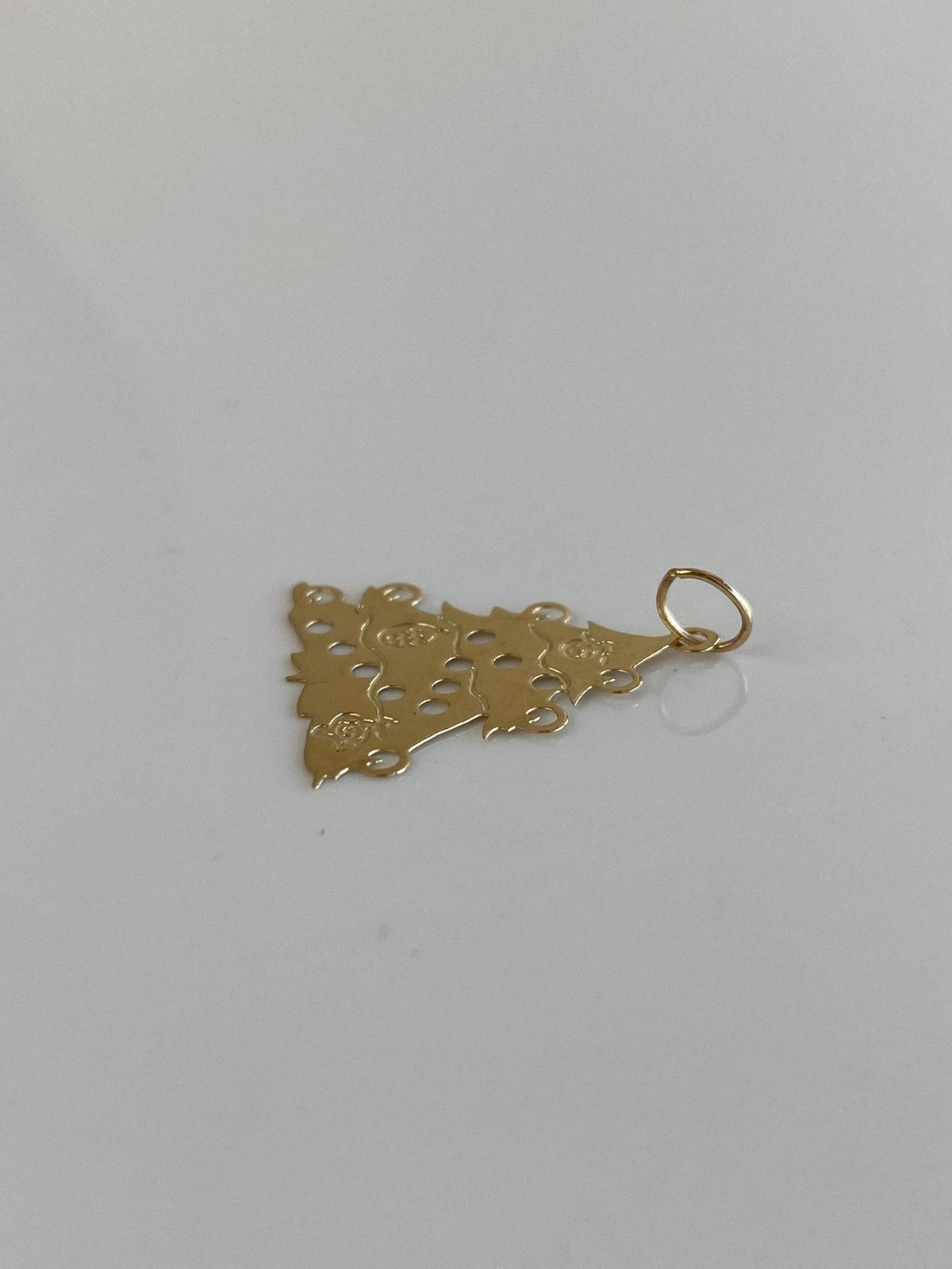 Vintage Solid 14k Yellow Gold Christmas Tree Charm
