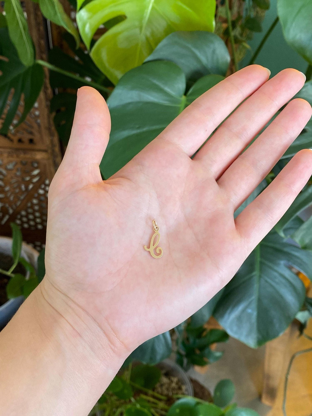 Solid 14k Yellow Gold Initial 'E' Charm