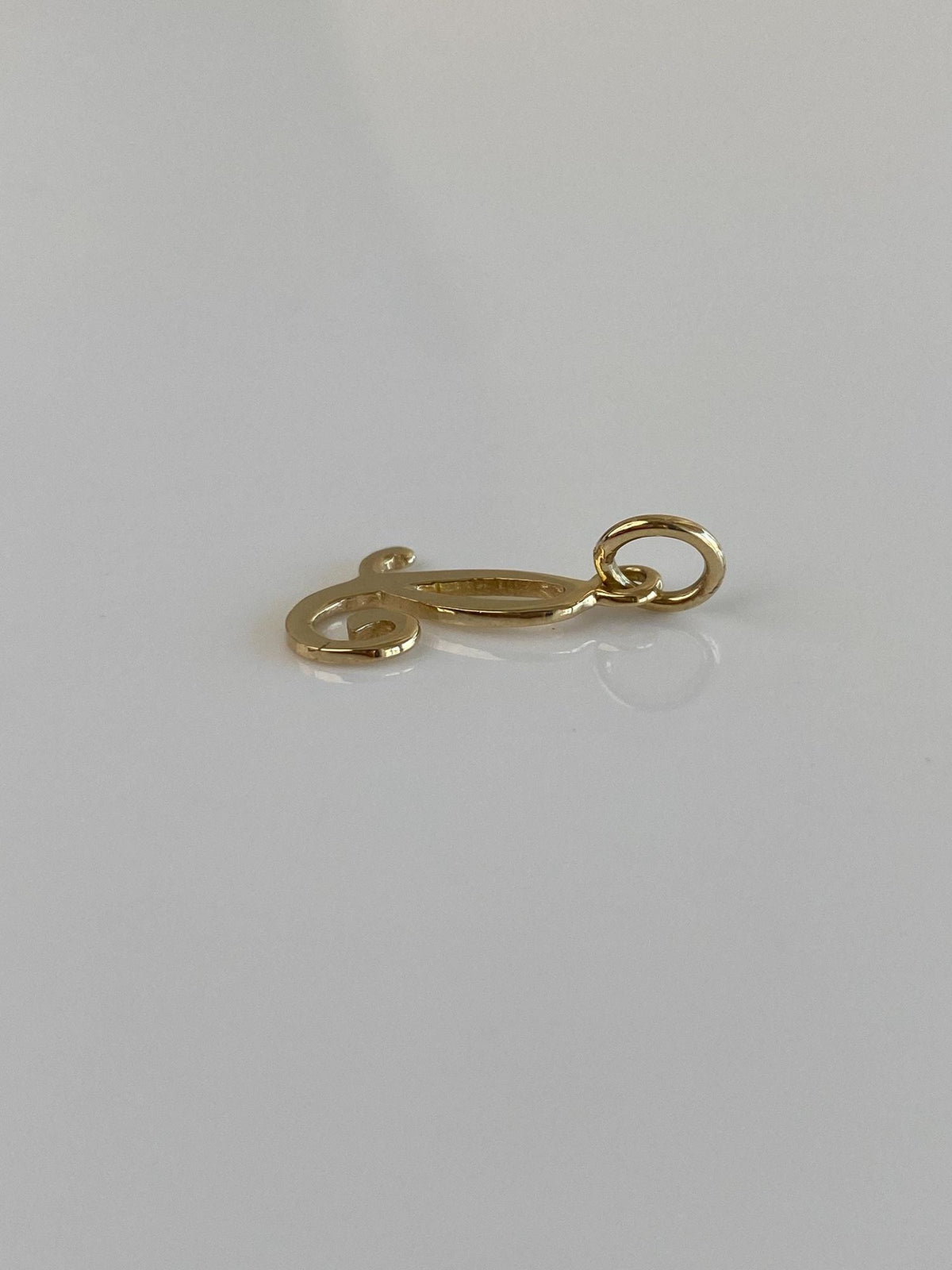 Solid 14k Yellow Gold Initial 'E' Charm