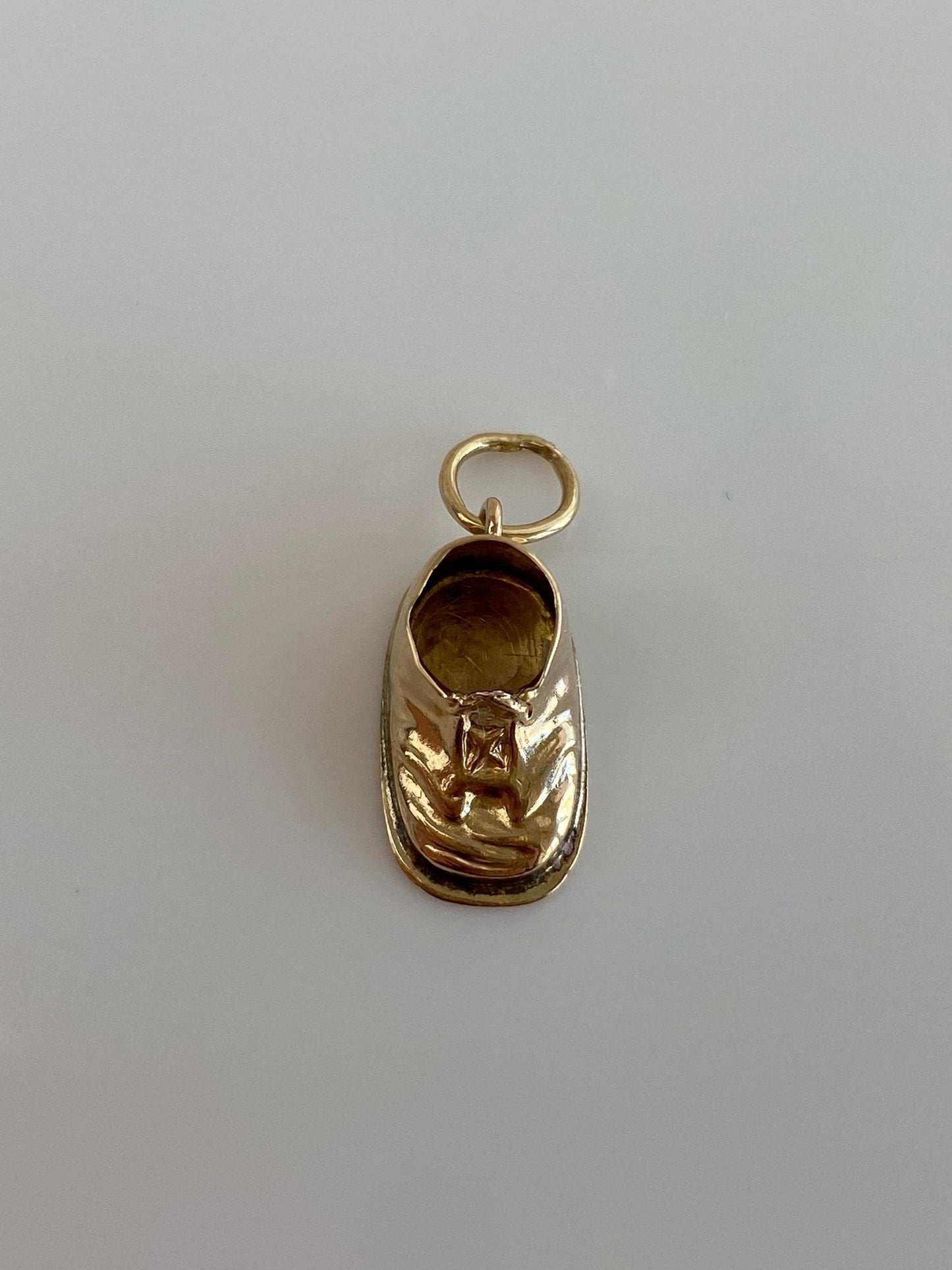Vintage Solid 10k Yellow Gold Baby Shoes Charm