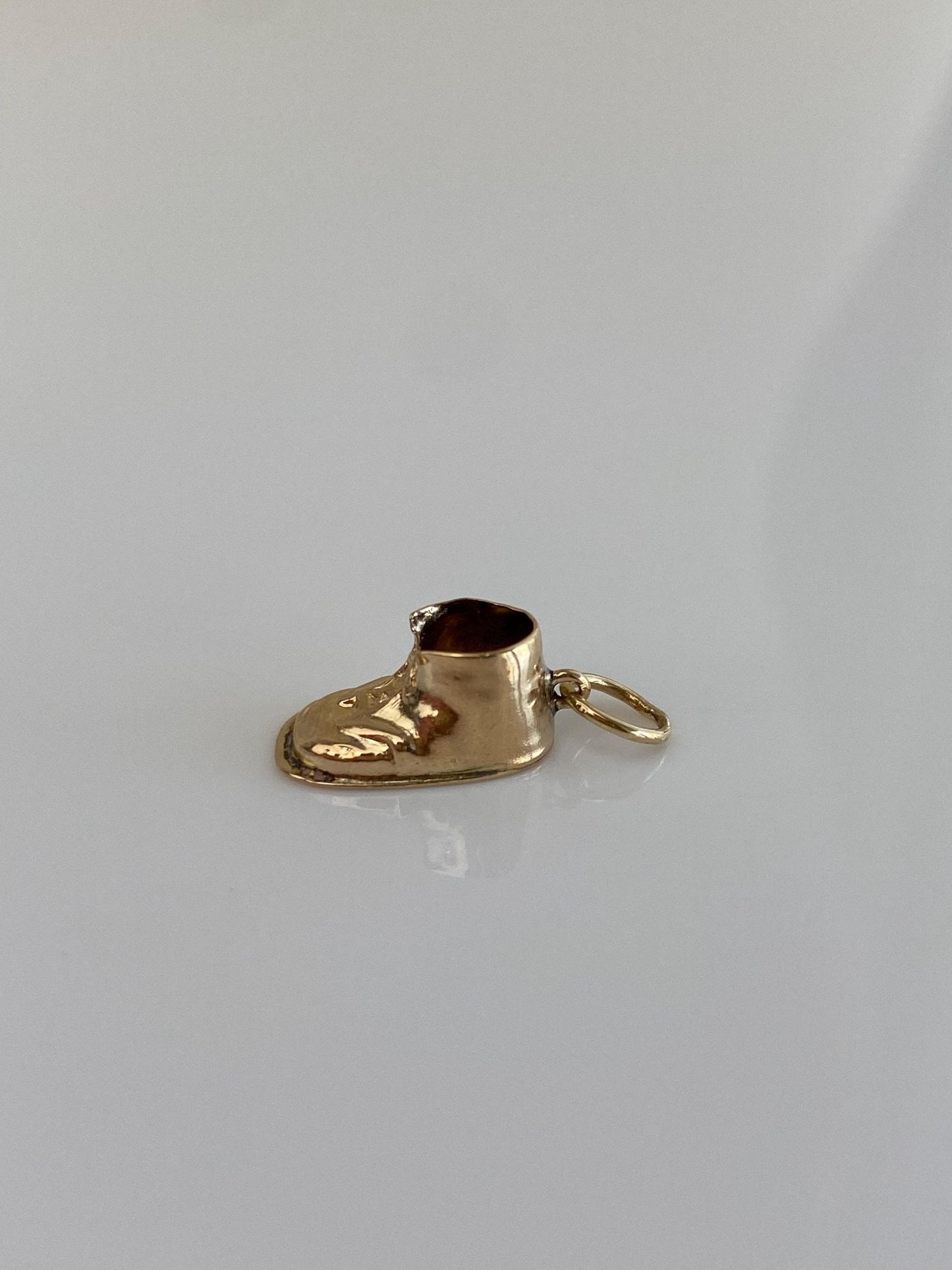 Vintage Solid 10k Yellow Gold Baby Shoes Charm