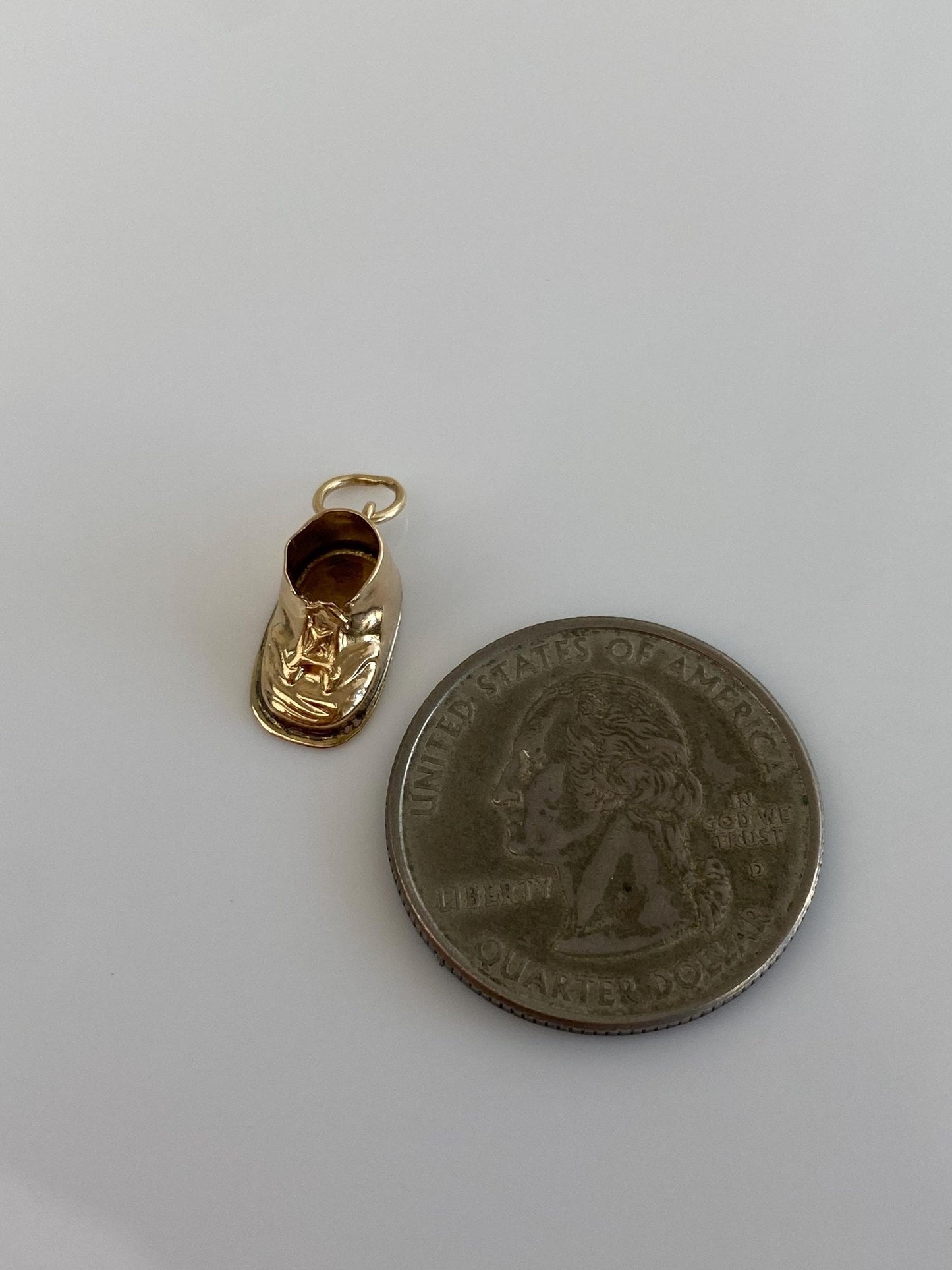 Vintage Solid 10k Yellow Gold Baby Shoes Charm