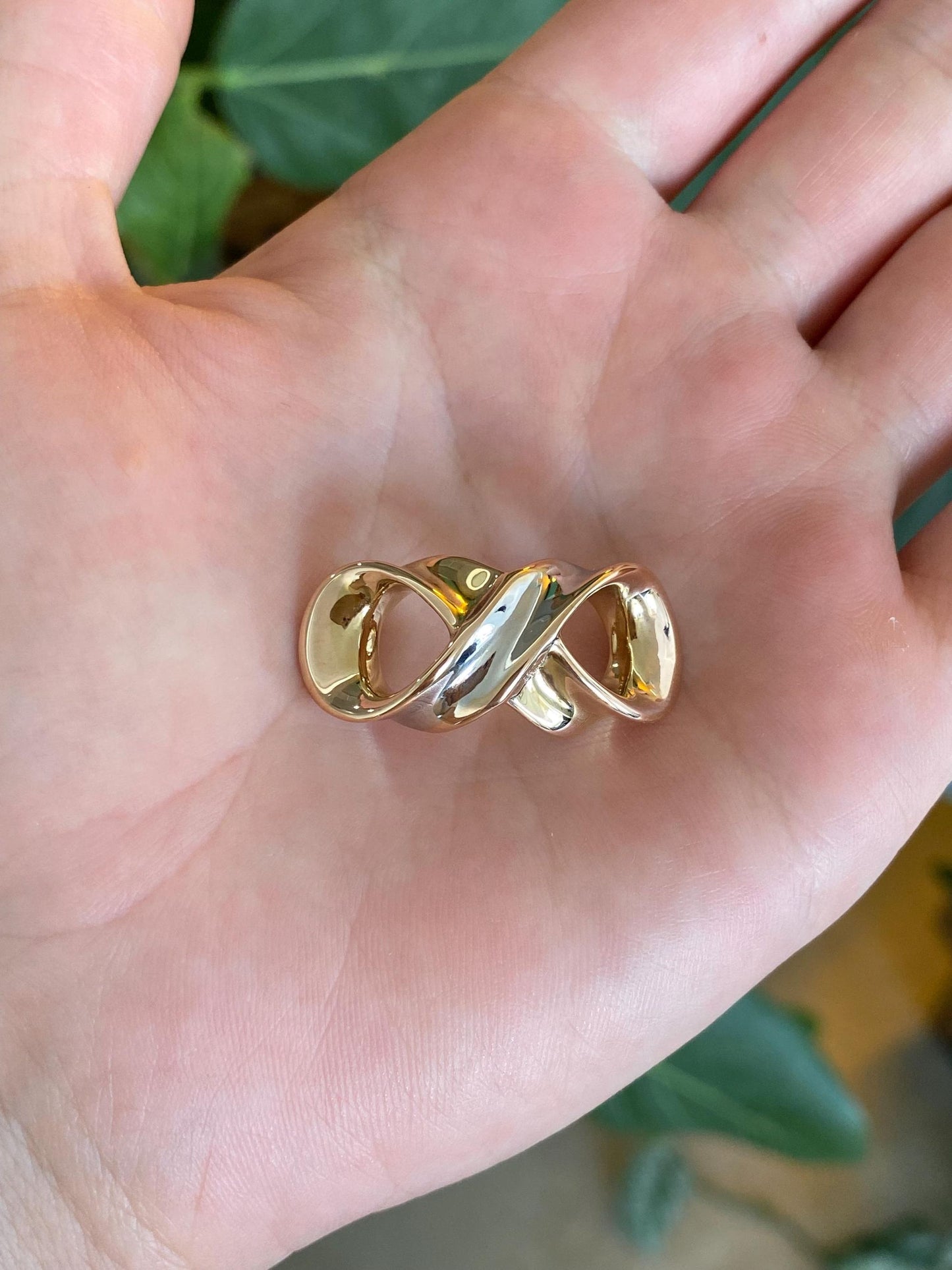 Vintage 14k White & Yellow Gold Twist Slide Charm