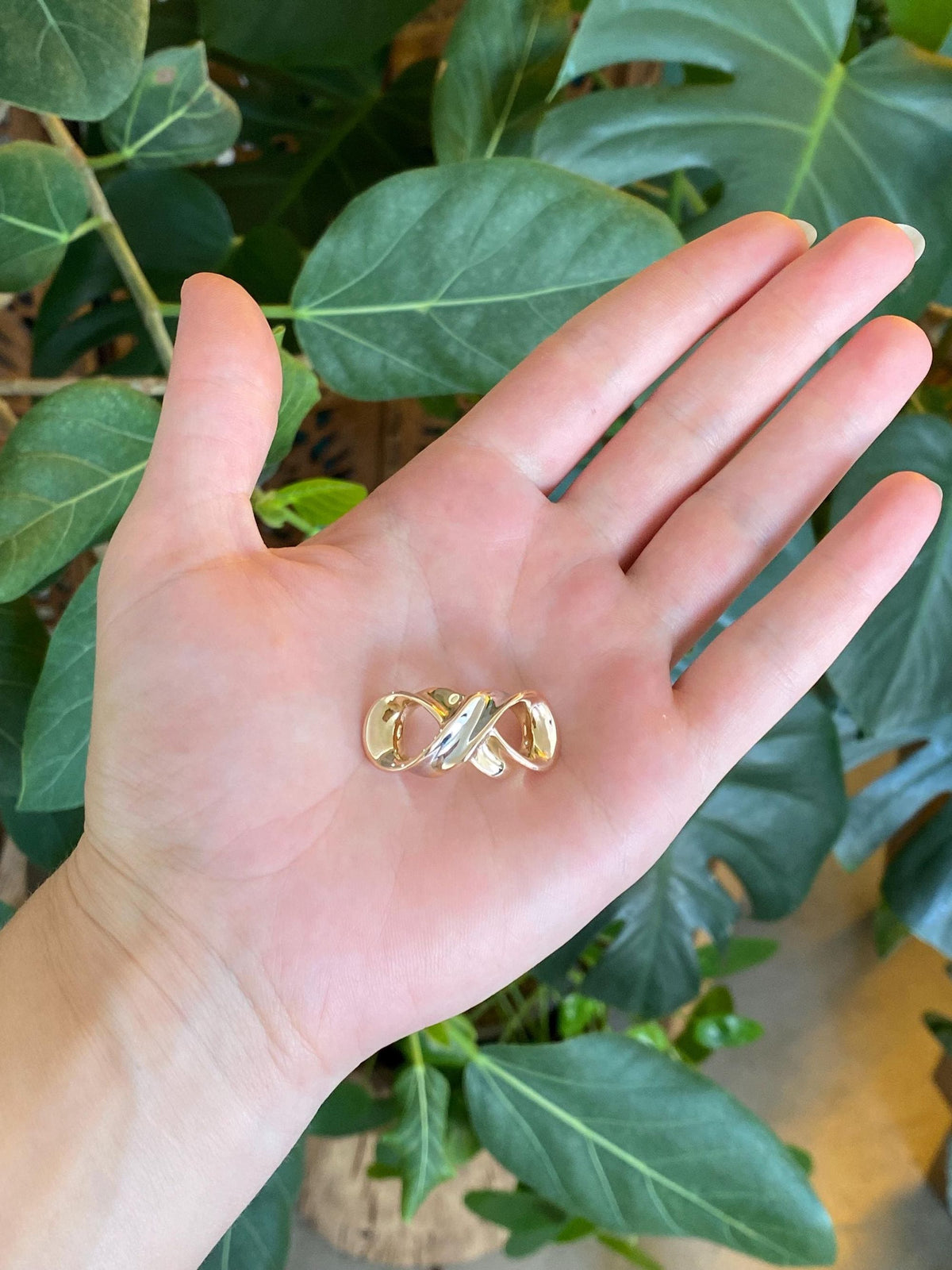 Vintage 14k White & Yellow Gold Twist Slide Charm