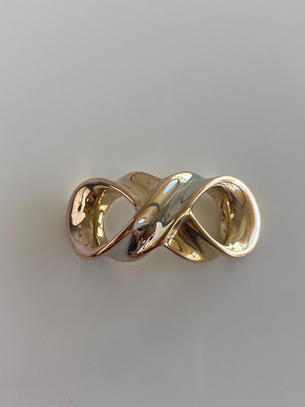 Vintage 14k White & Yellow Gold Twist Slide Charm