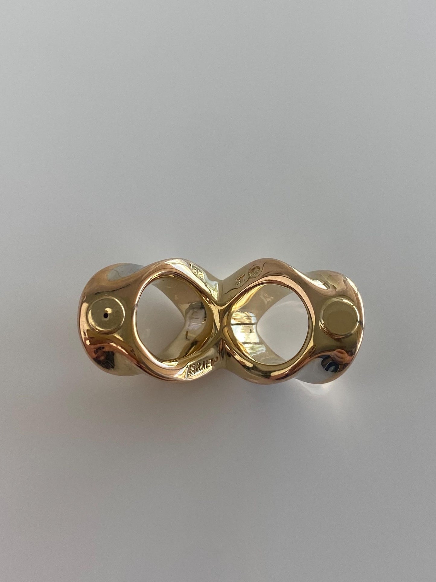 Vintage 14k White & Yellow Gold Twist Slide Charm
