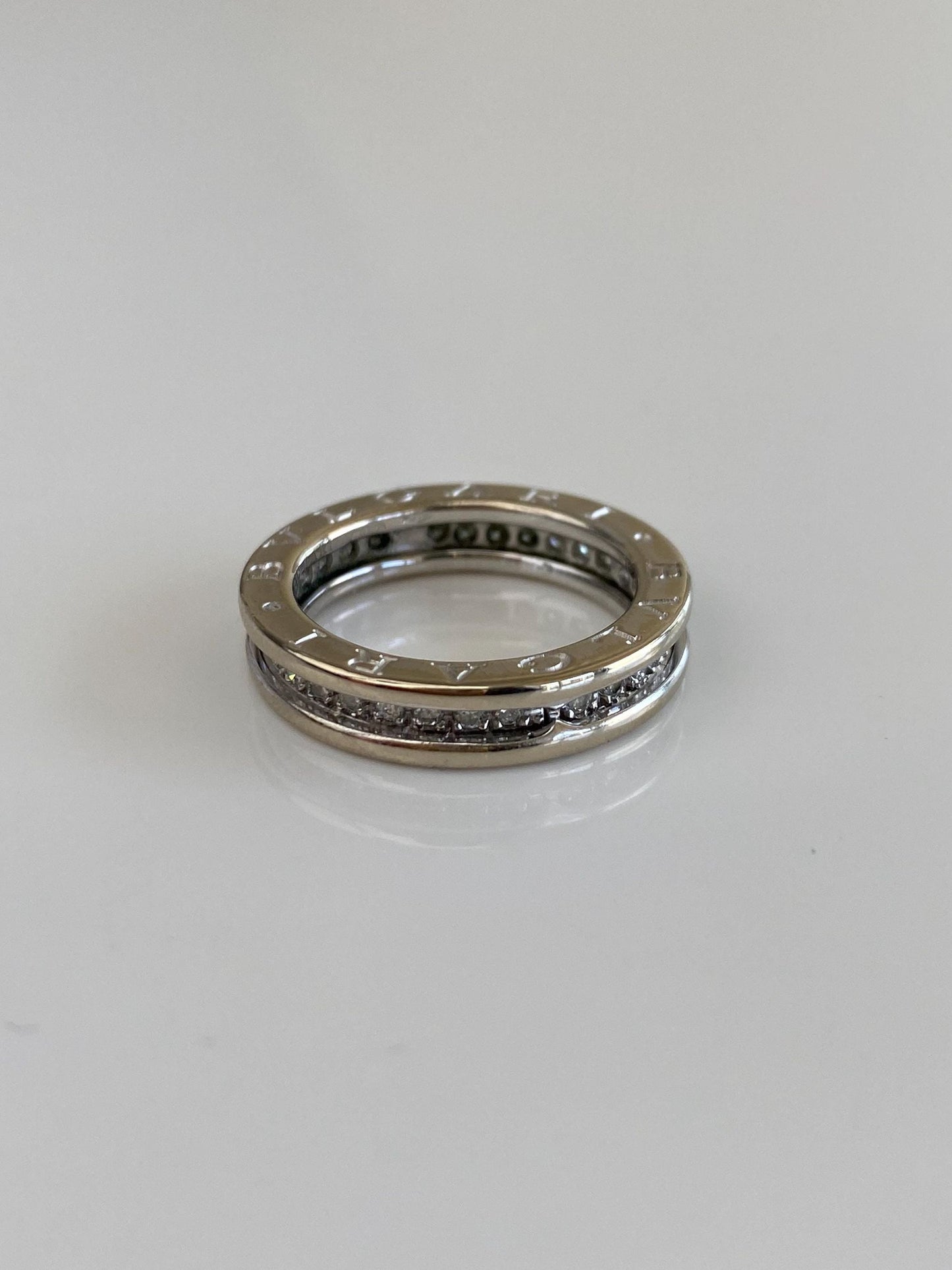 Vintage Solid 18k White Gold Bvlgari B.zero1 Diamond Ring Band - Size 5.5