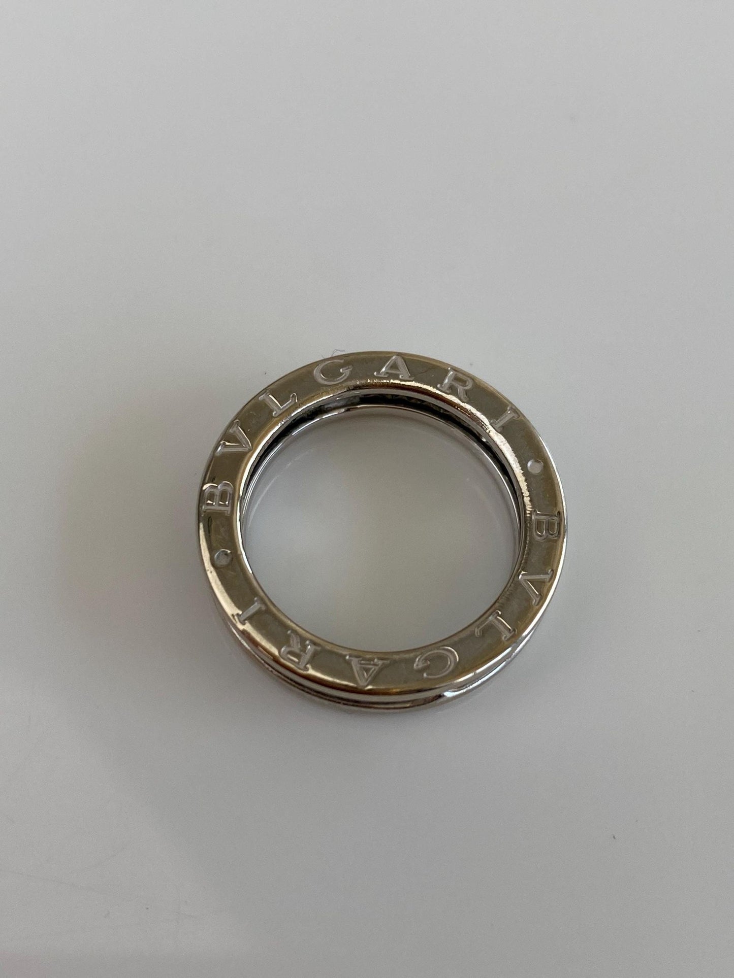 Vintage Solid 18k White Gold Bvlgari B.zero1 Diamond Ring Band - Size 5.5