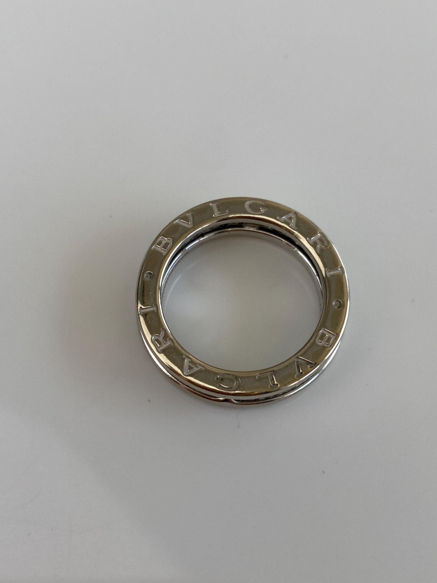 Vintage Solid 18k White Gold Bvlgari B.zero1 Diamond Ring Band - Size 5.5