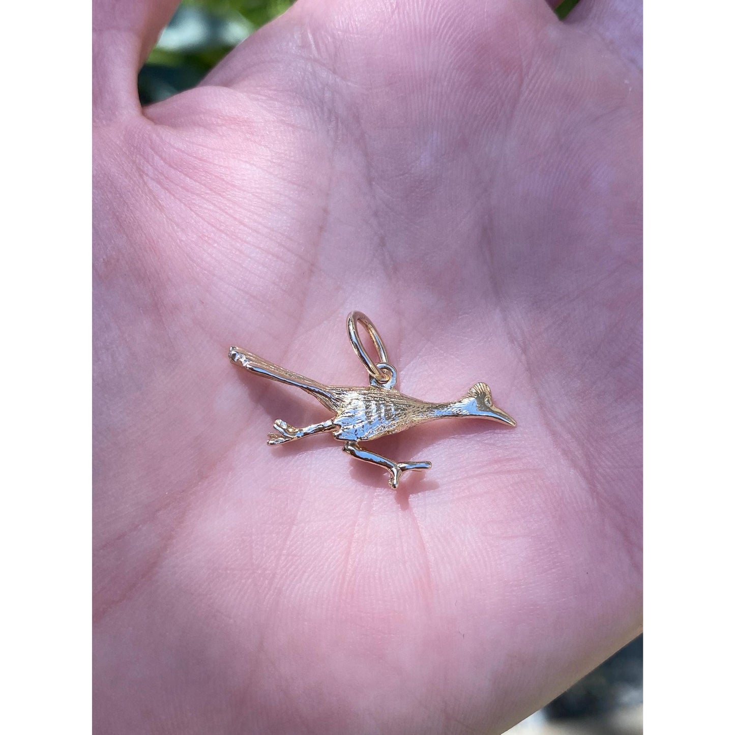 Vintage Solid 14k Yellow Gold Roadrunner Charm