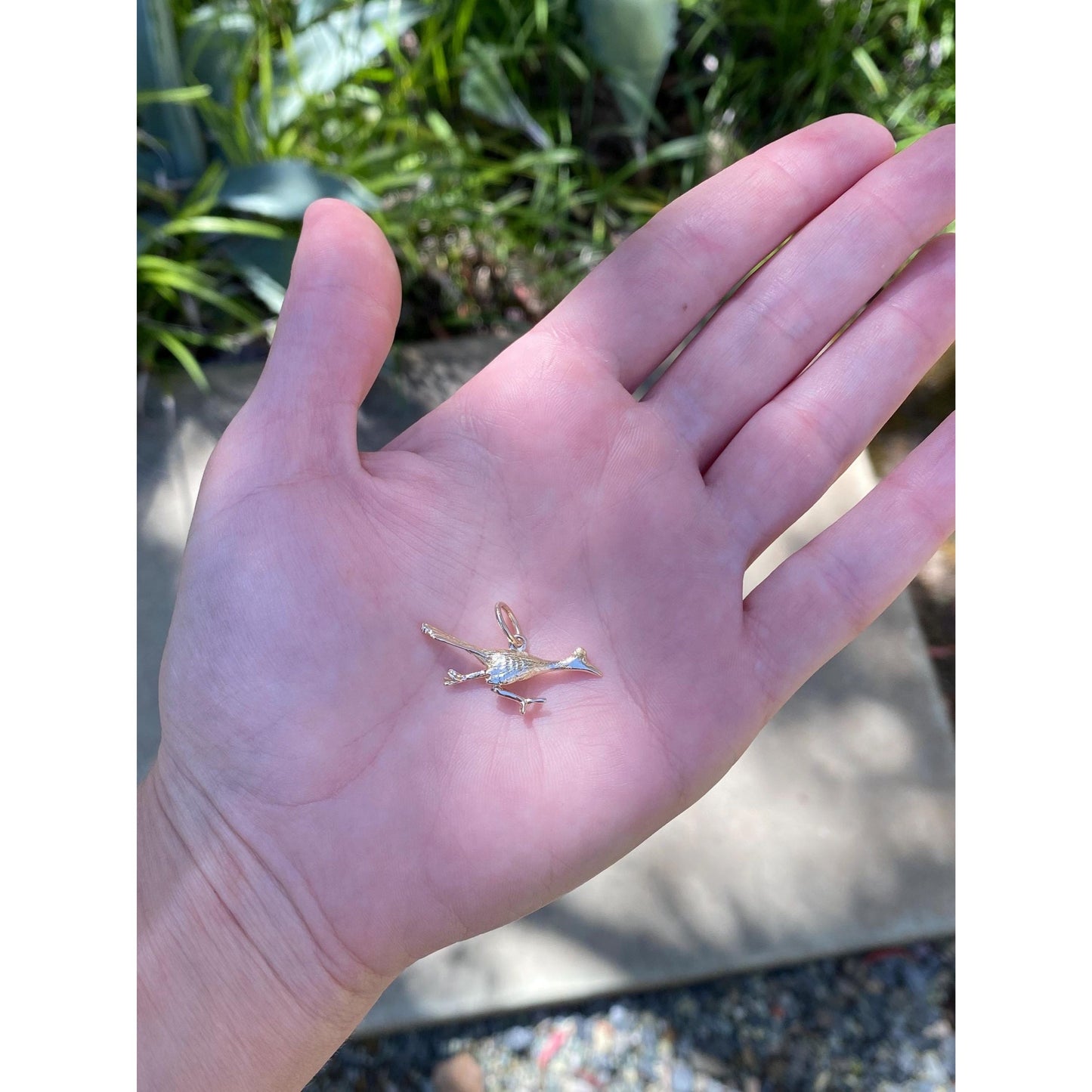 Vintage Solid 14k Yellow Gold Roadrunner Charm