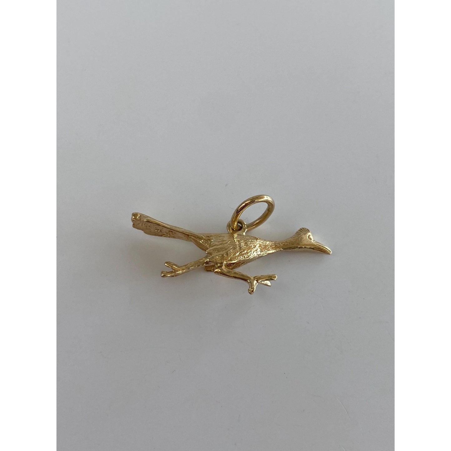 Vintage Solid 14k Yellow Gold Roadrunner Charm